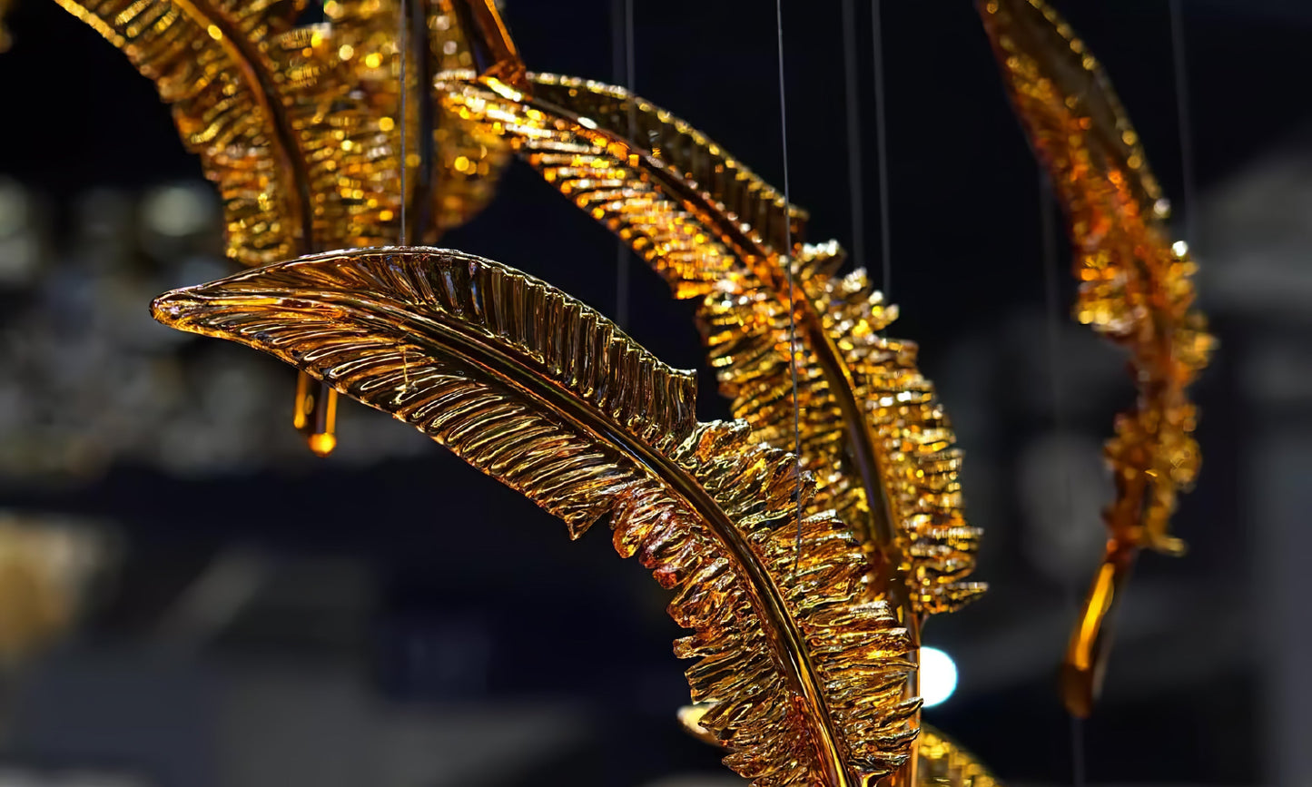 Glass Feathers Chandelier - YIOSI