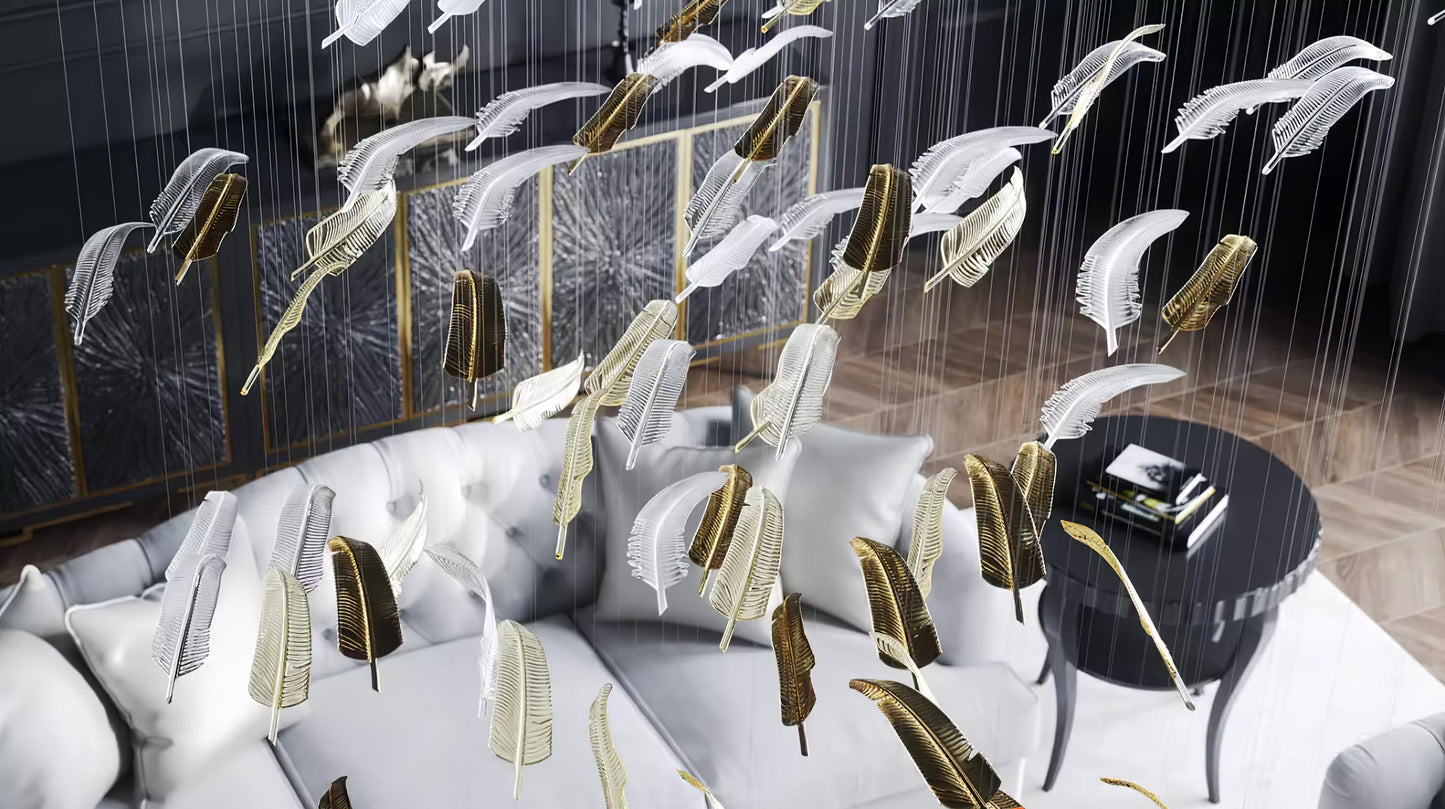 Glass Feathers Chandelier - YIOSI