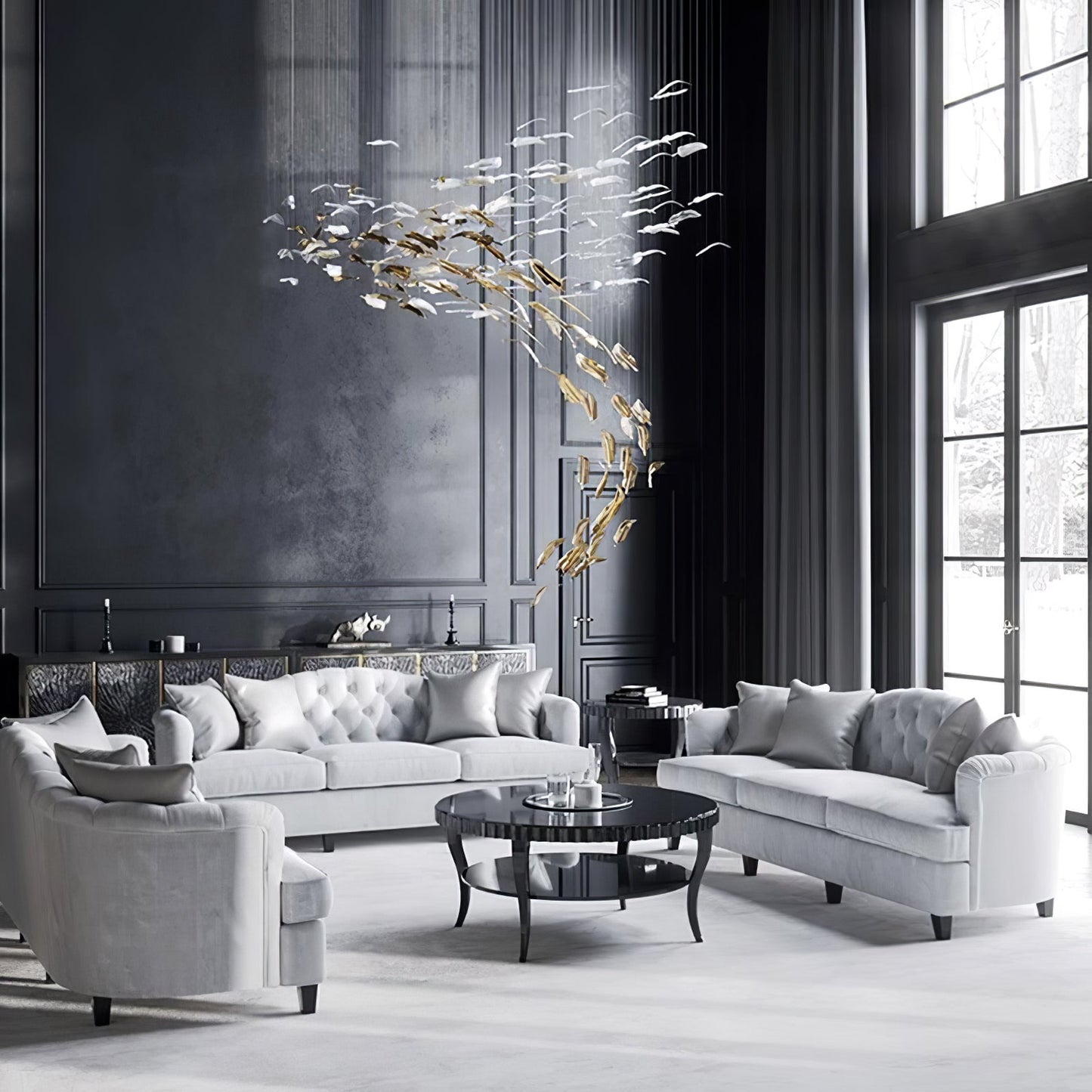 Glass Feathers Chandelier - YIOSI