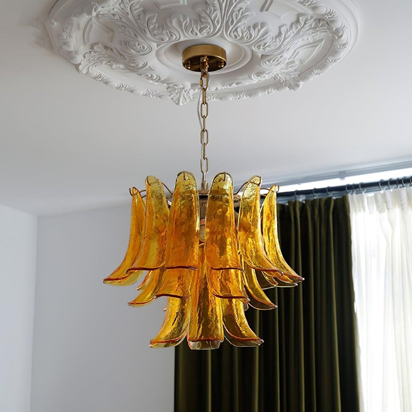 Glass Leaf Cascade Chandelier - YIOSI