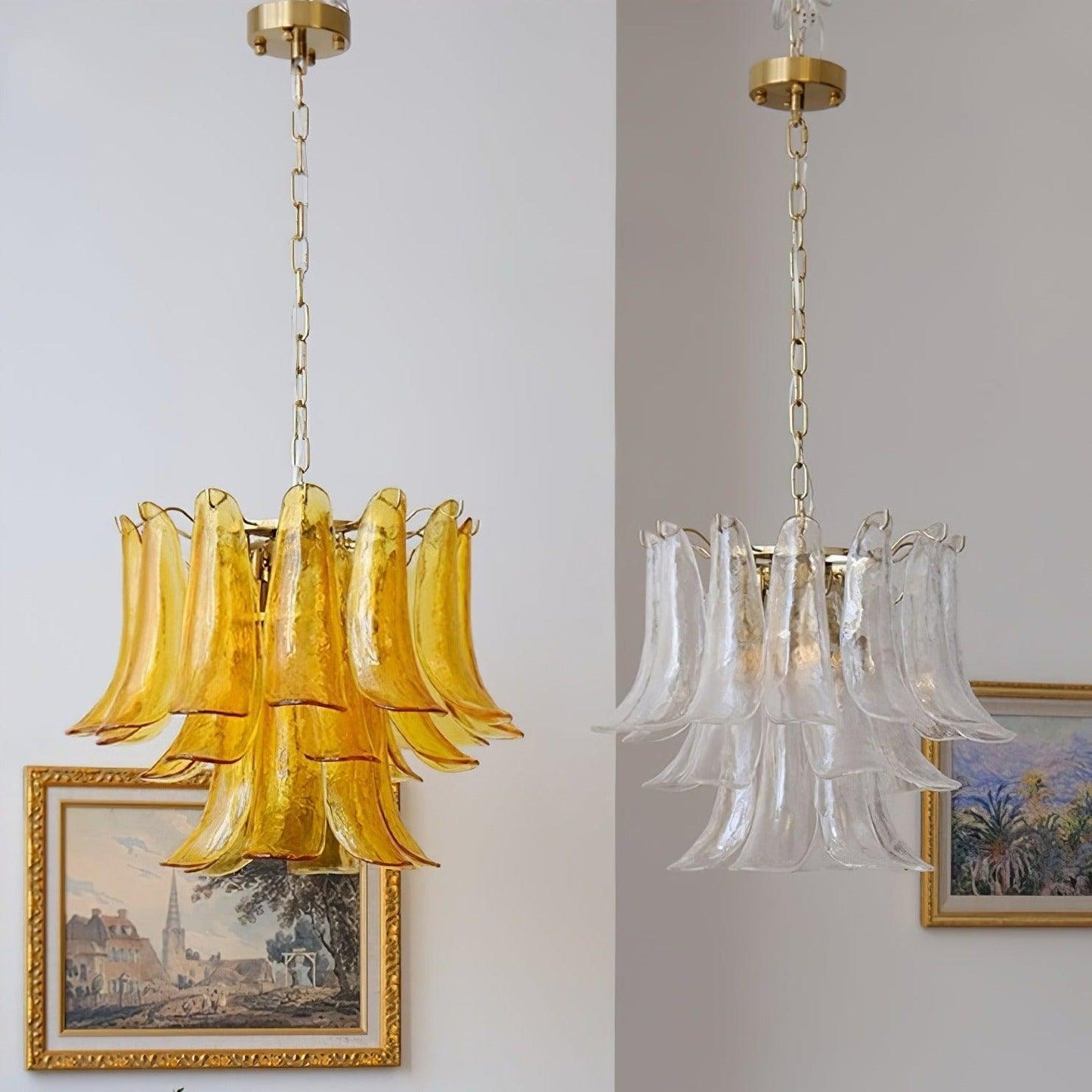 Glass Leaf Cascade Chandelier - YIOSI