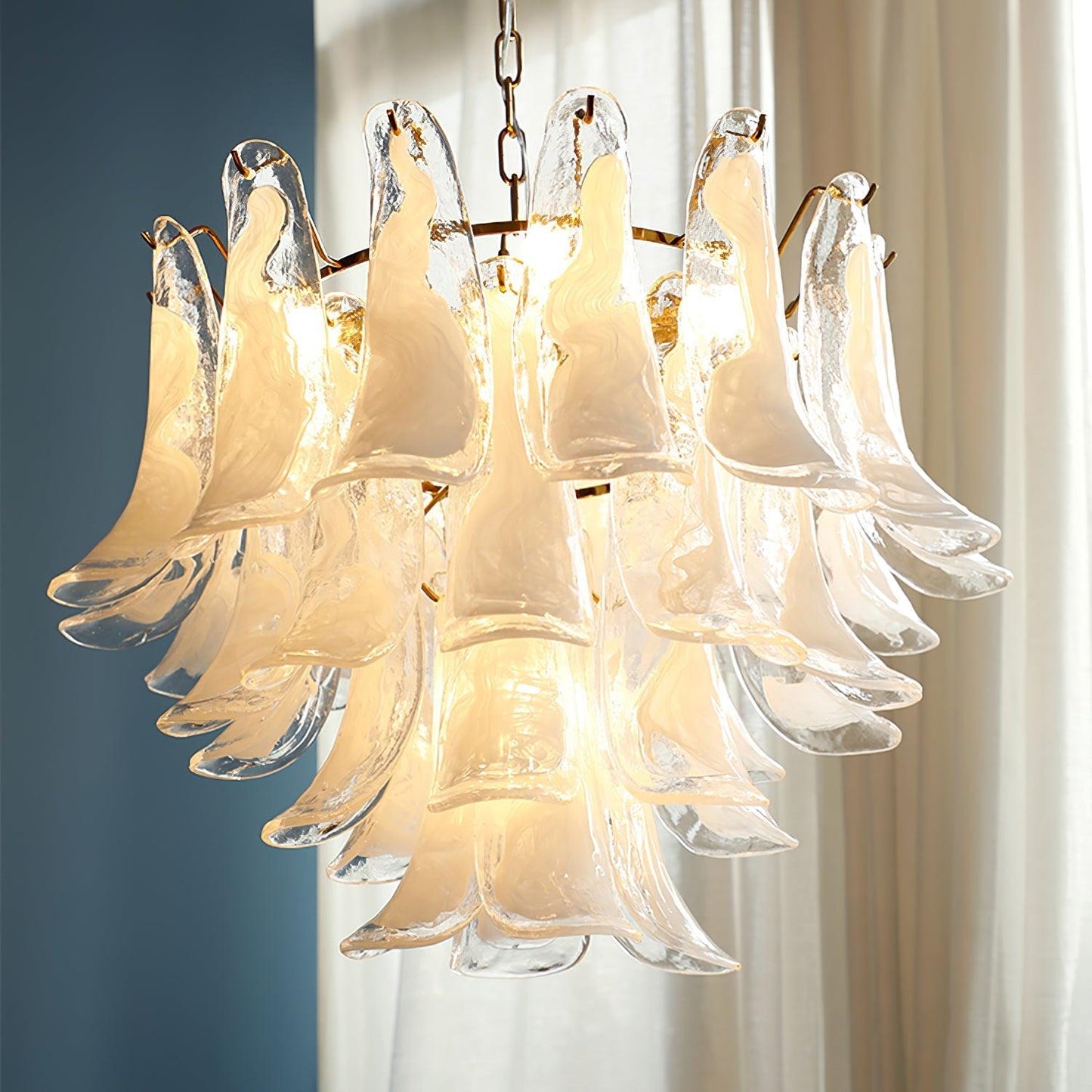 Glass Leaf Cascade Chandelier - YIOSI