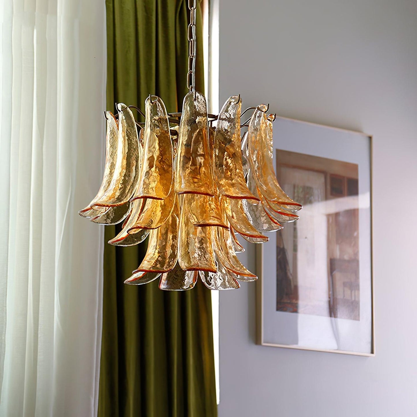 Glass Leaf Cascade Chandelier - YIOSI