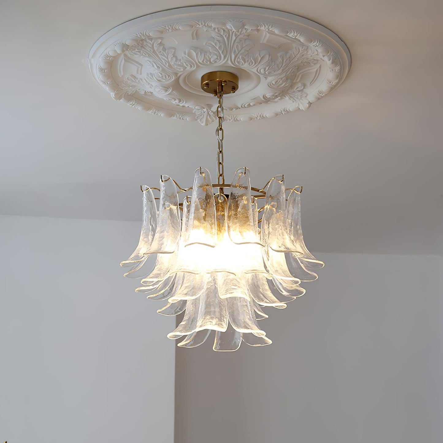 Glass Leaf Cascade Chandelier - YIOSI