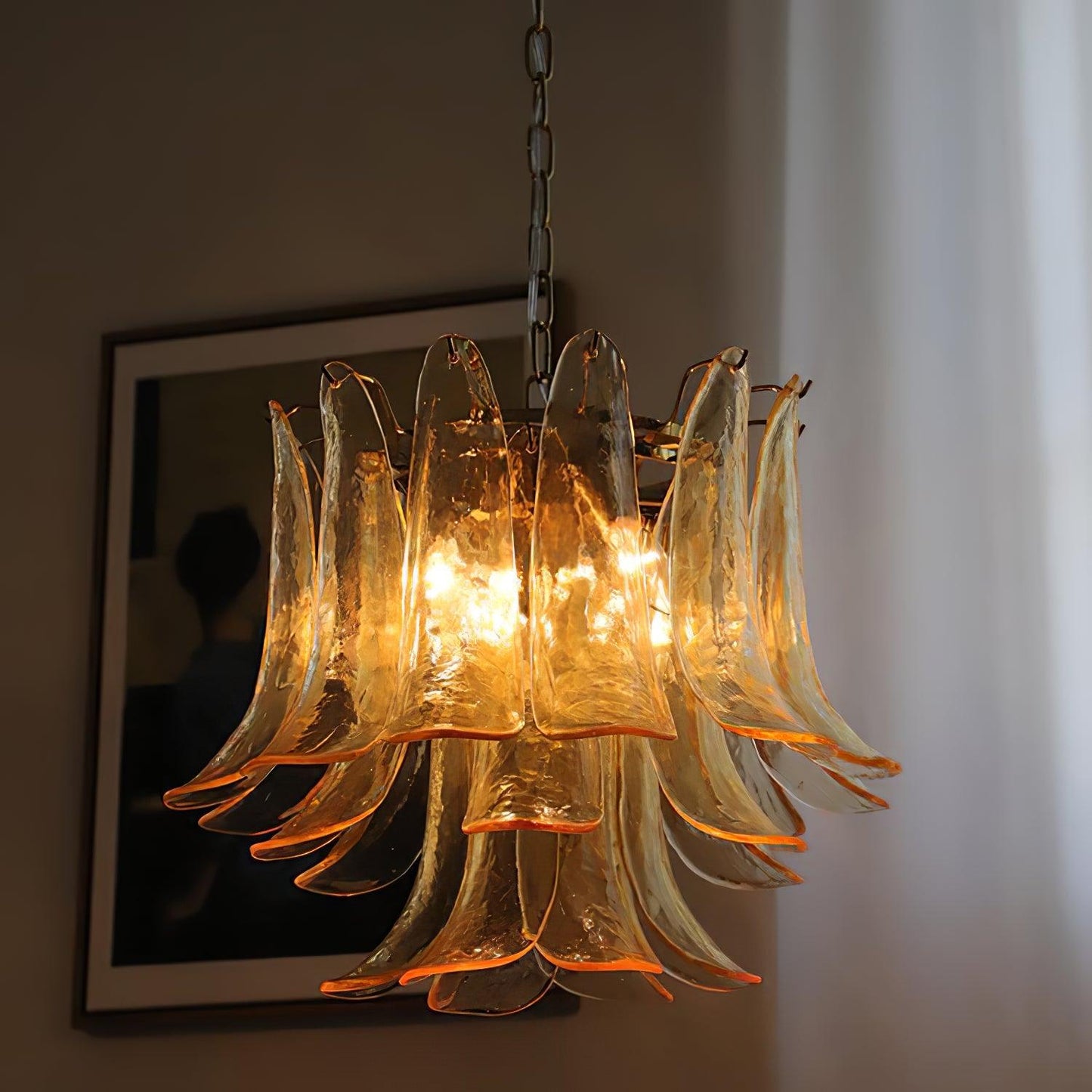 Glass Leaf Cascade Chandelier - YIOSI
