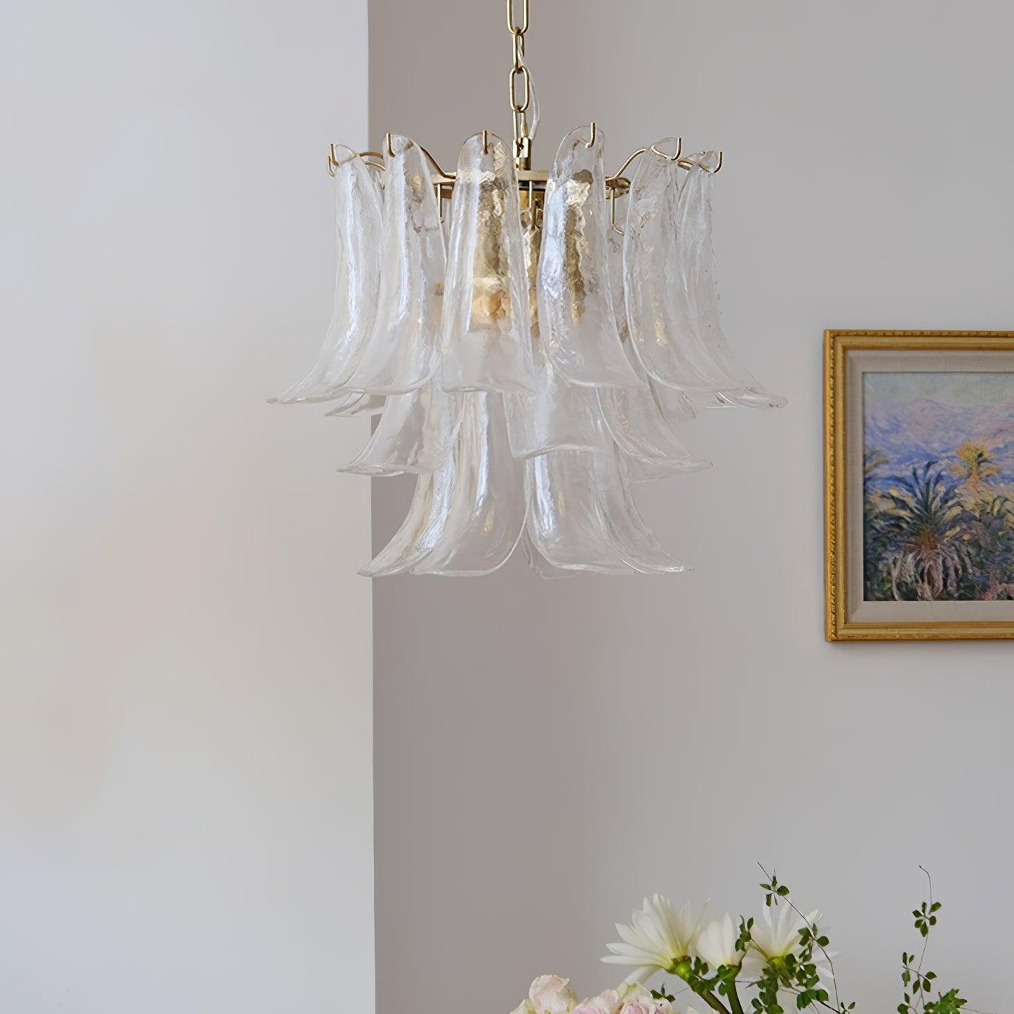 Glass Leaf Cascade Chandelier - YIOSI