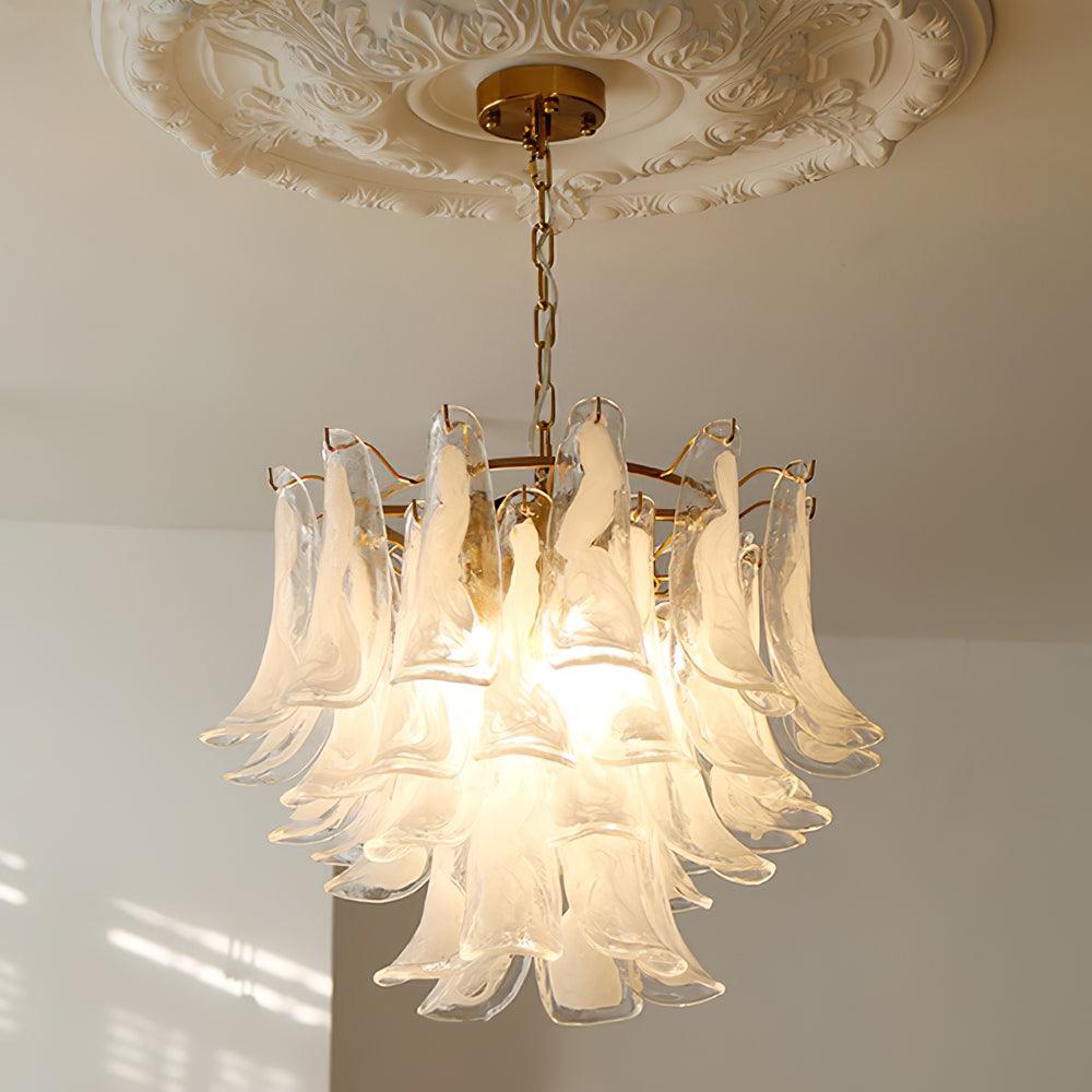 Glass Leaf Cascade Chandelier - YIOSI