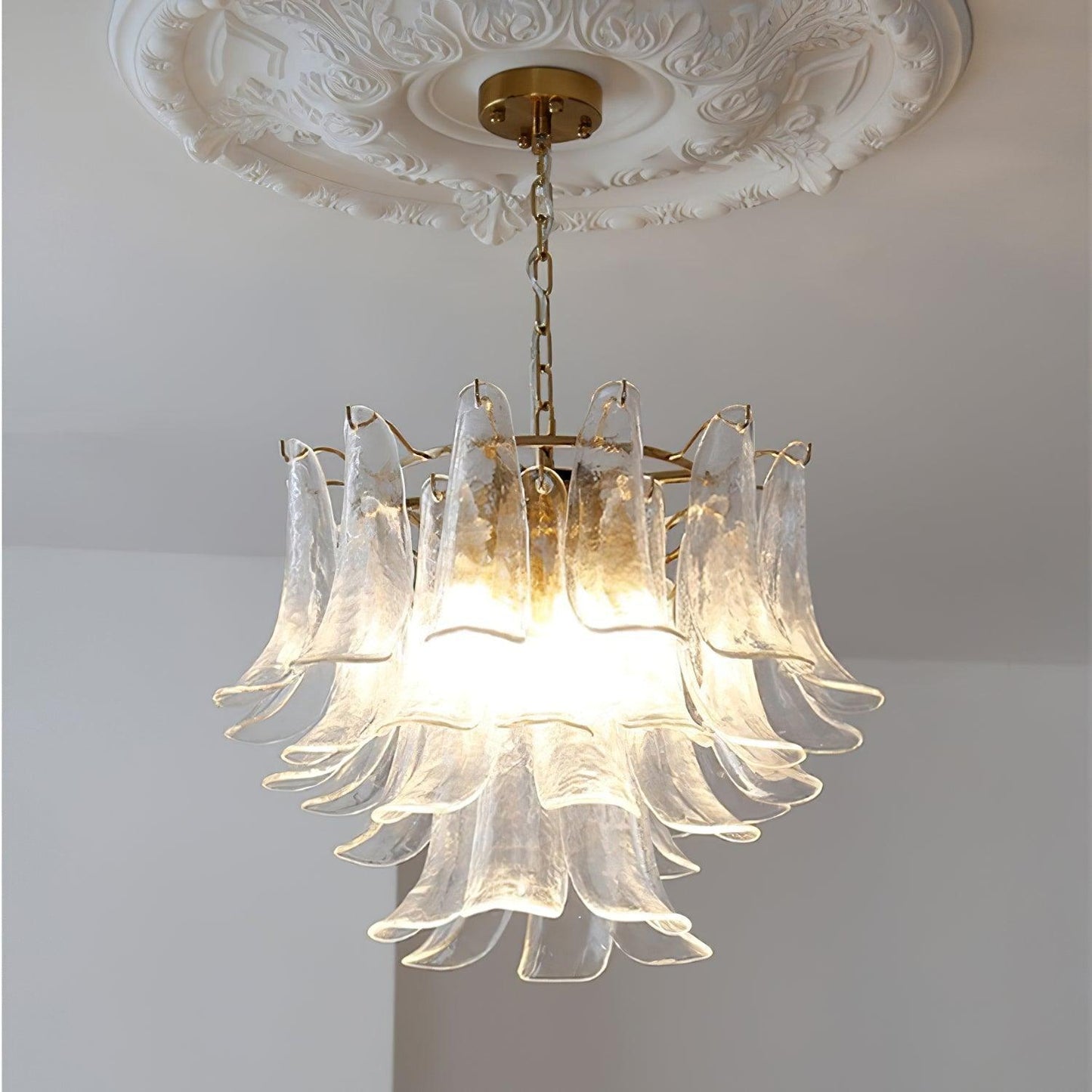 Glass Leaf Cascade Chandelier - YIOSI
