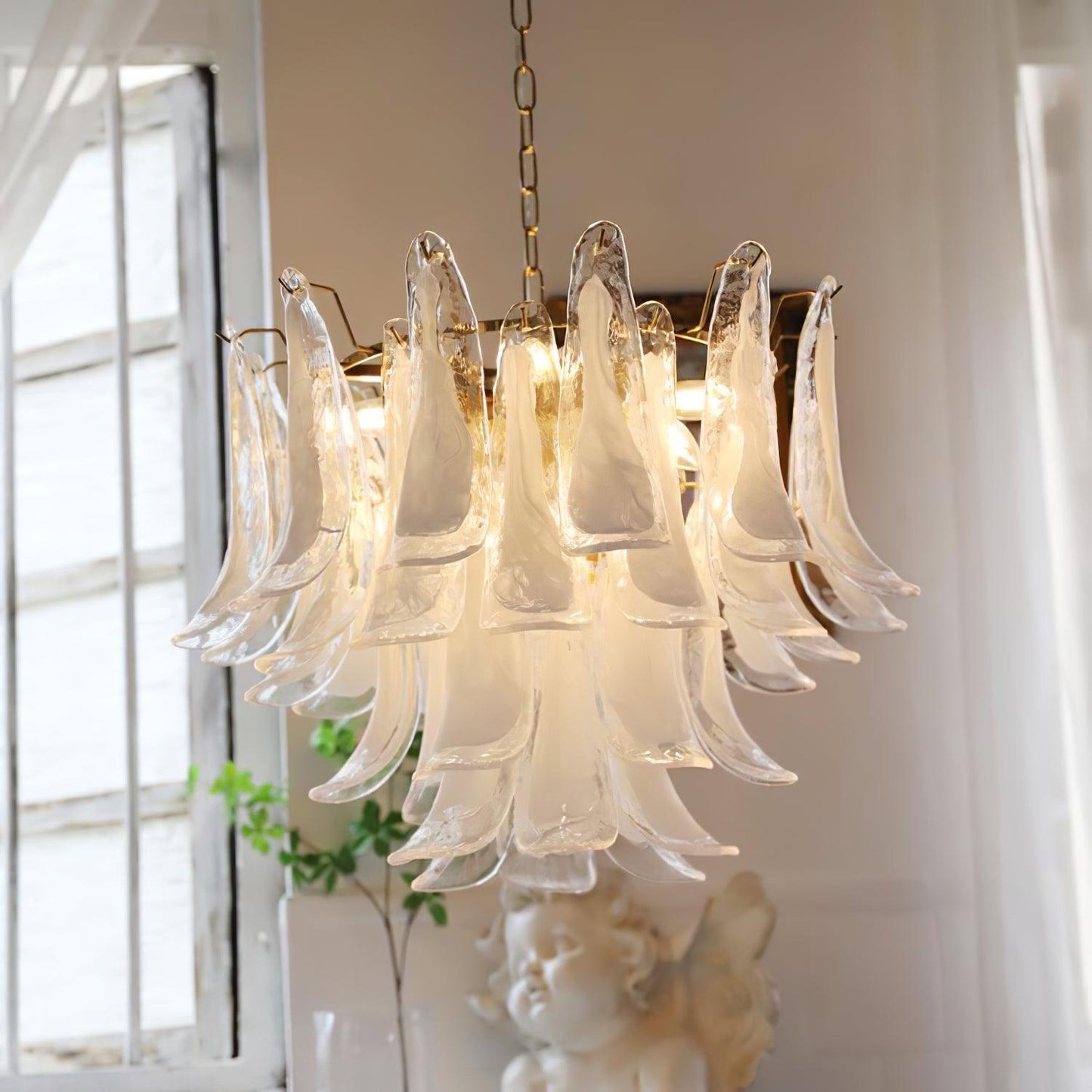 Glass Leaf Cascade Chandelier - YIOSI
