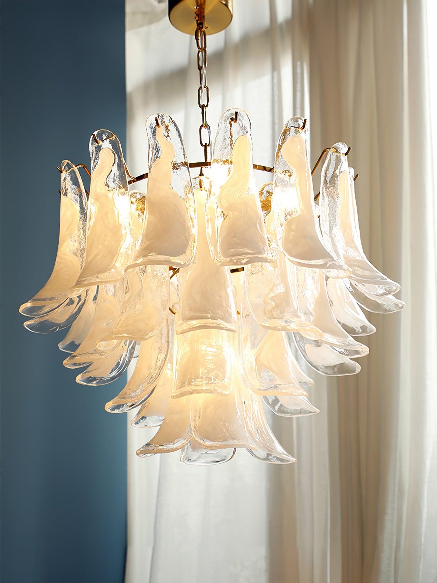 Glass Leaf Cascade Chandelier - YIOSI