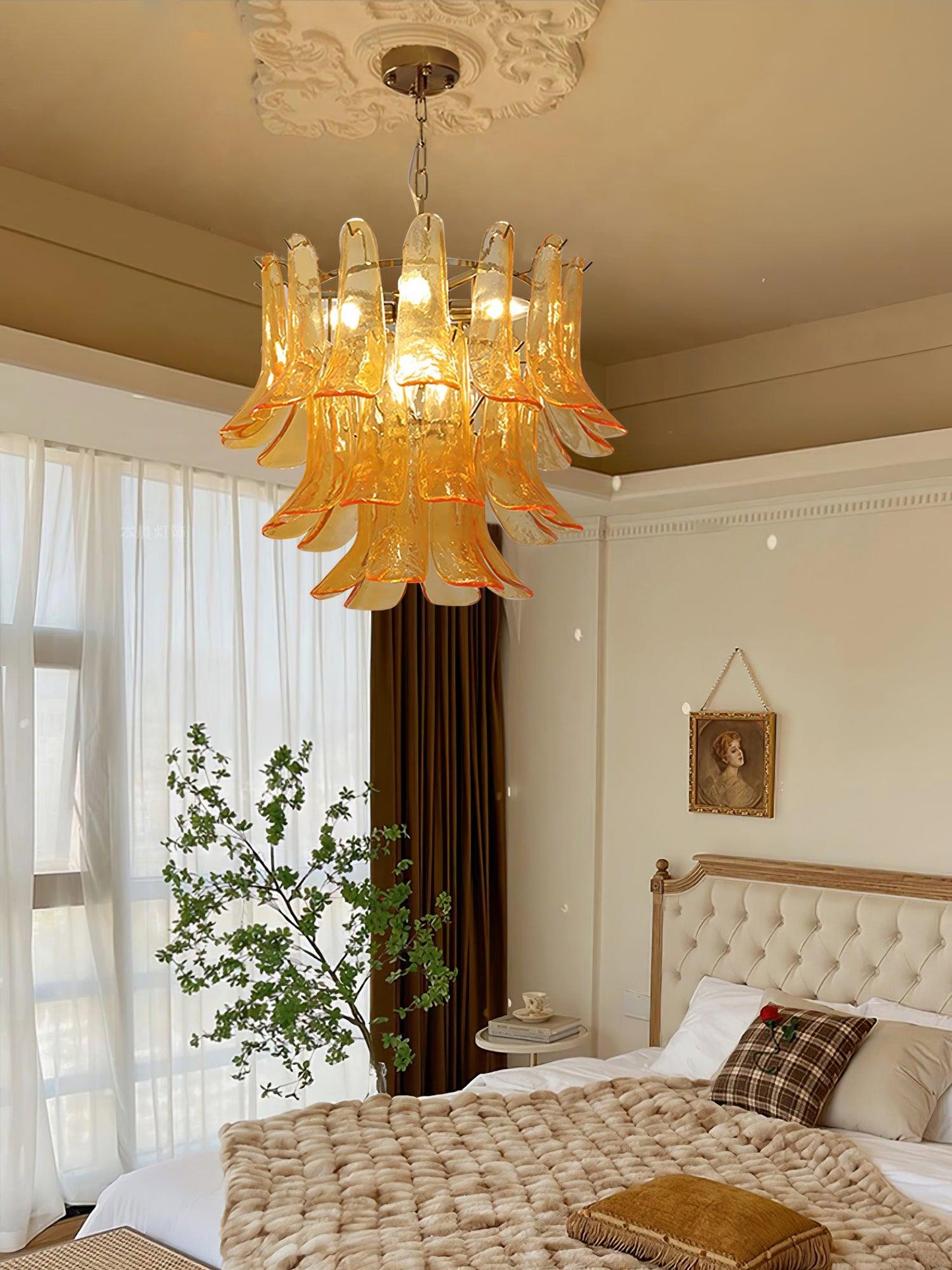 Glass Leaf Cascade Chandelier - YIOSI