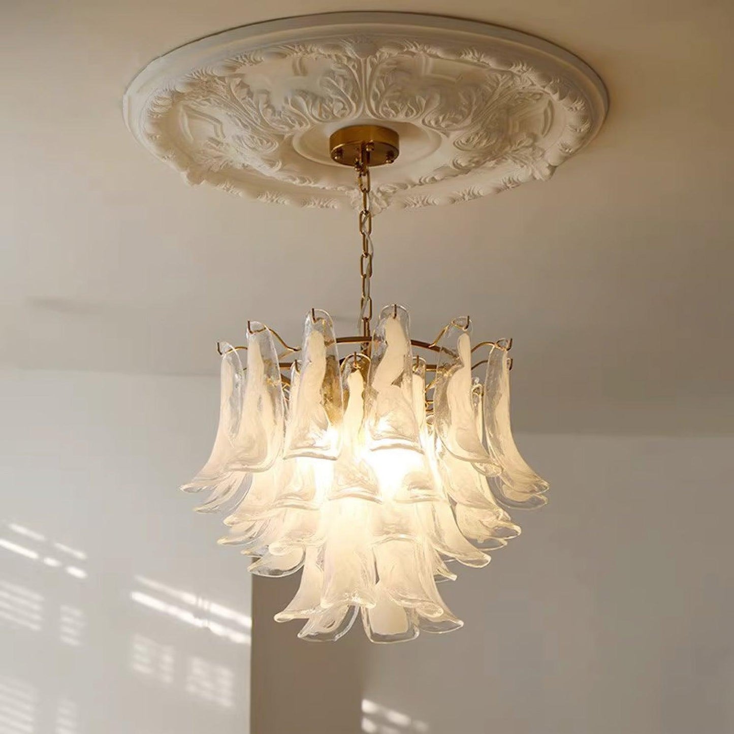 Glass Leaf Cascade Chandelier - YIOSI