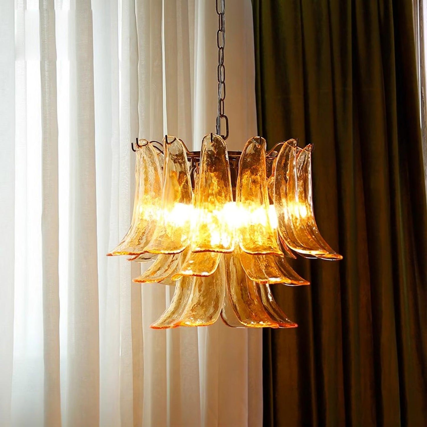 Glass Leaf Cascade Chandelier - YIOSI