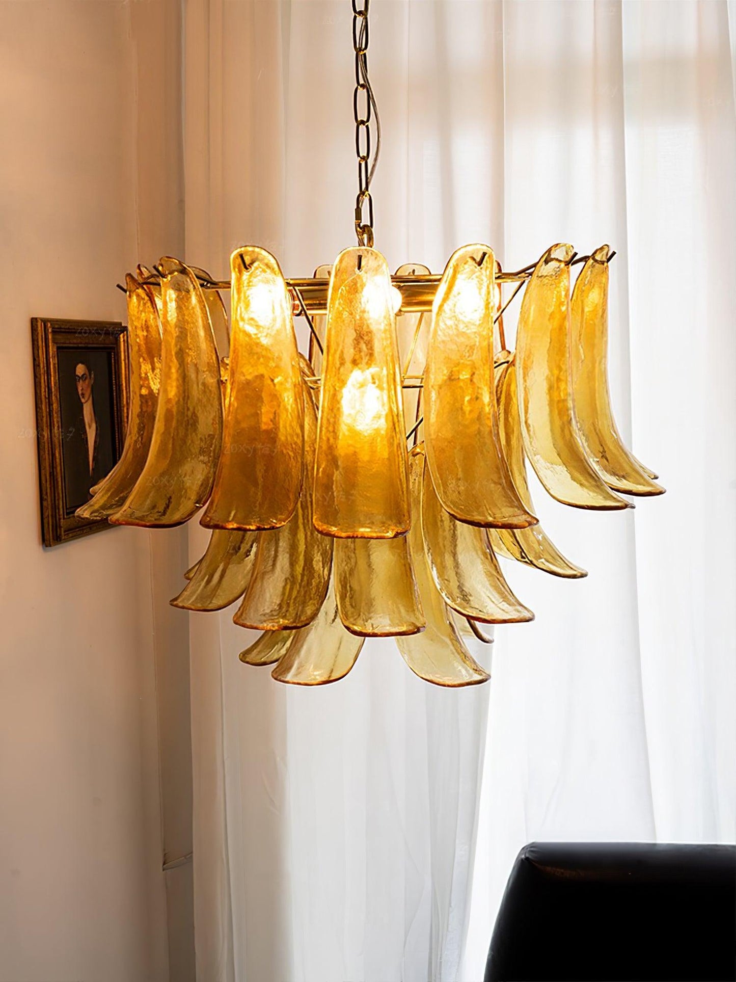 Glass Leaf Cascade Chandelier - YIOSI