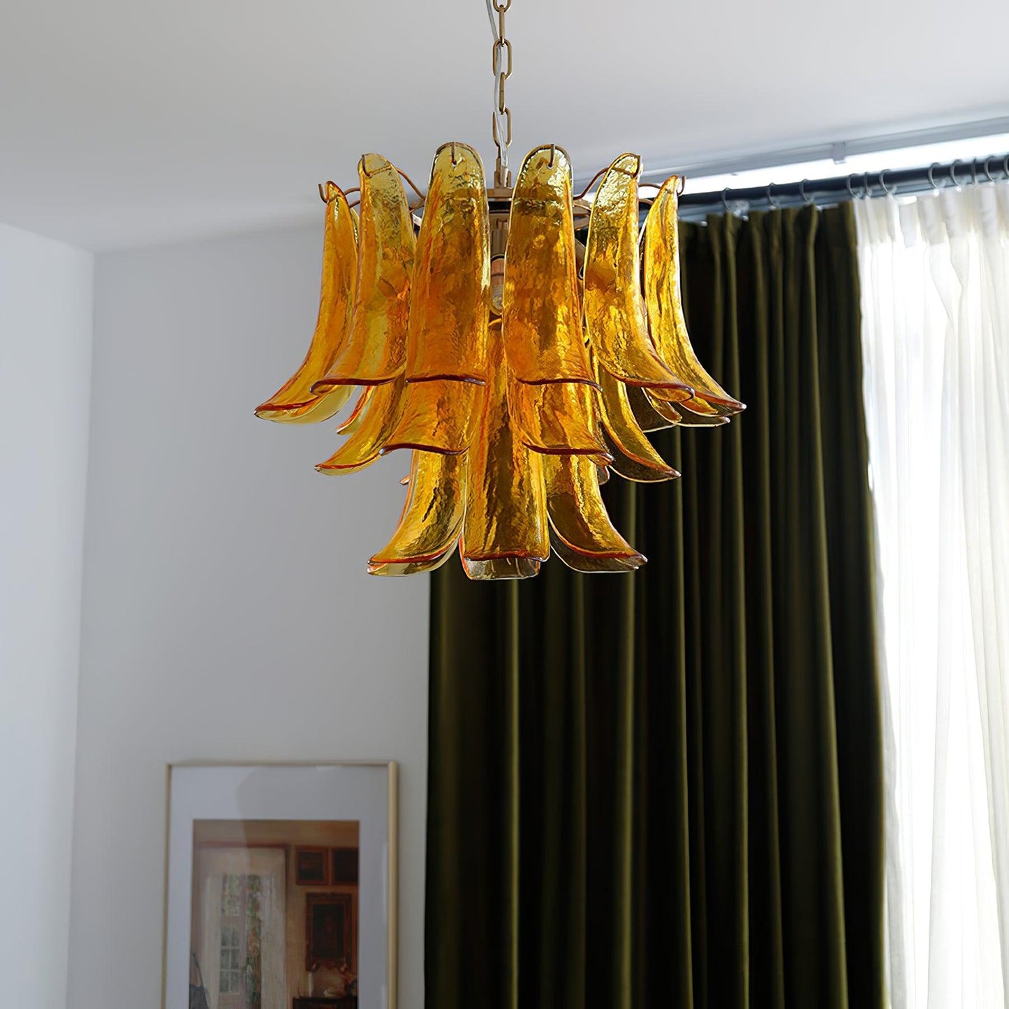 Glass Leaf Cascade Chandelier - YIOSI