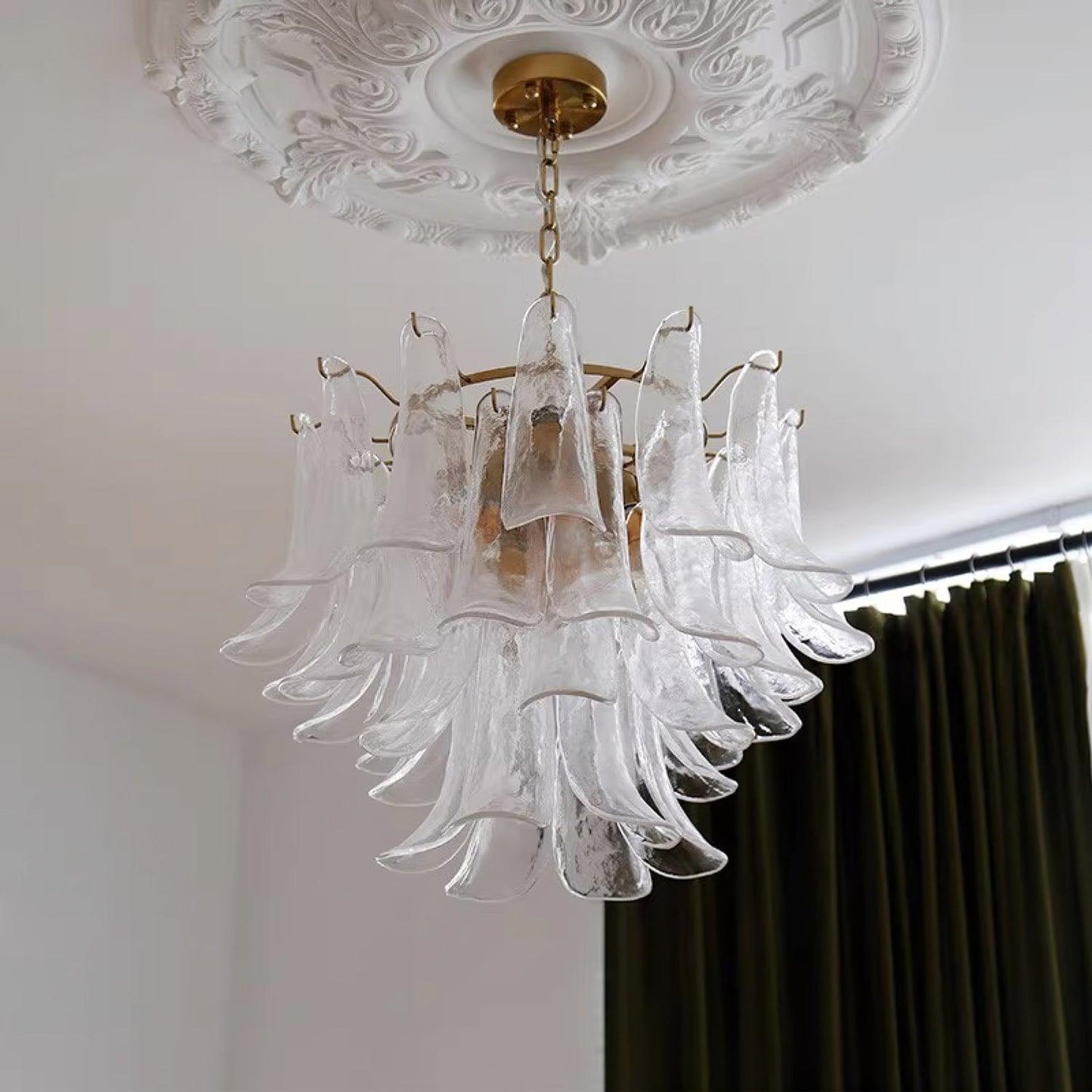 Glass Leaf Cascade Chandelier - YIOSI