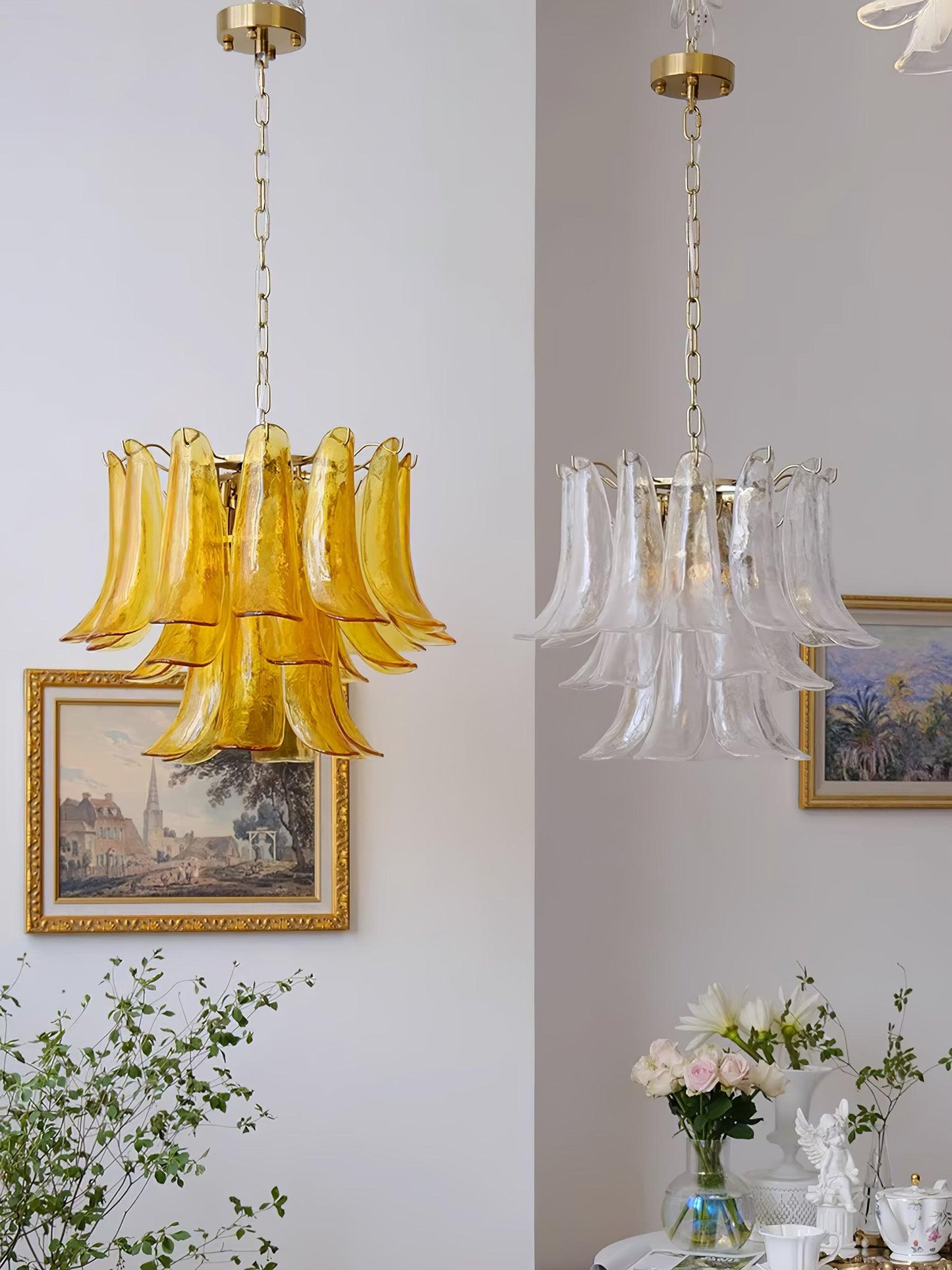 Glass Leaf Cascade Chandelier - YIOSI