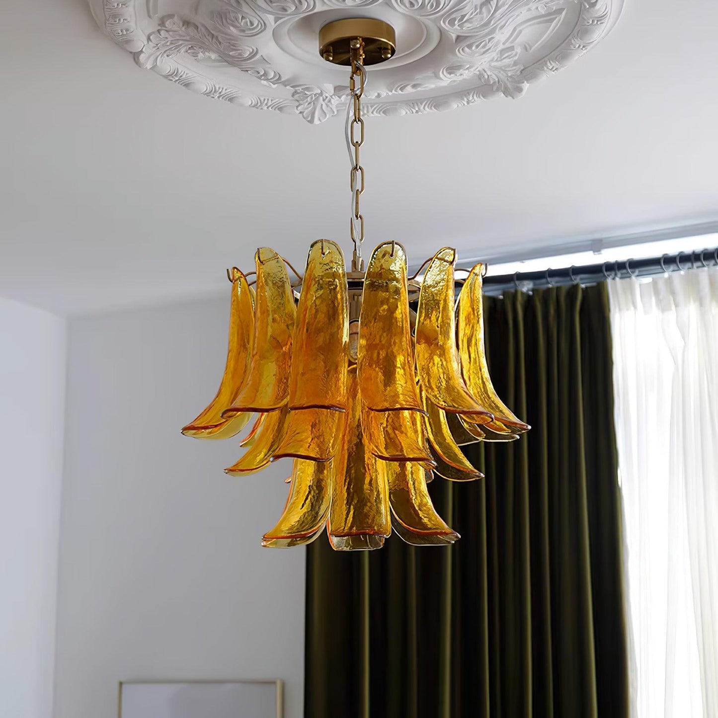 Glass Leaf Cascade Chandelier - YIOSI
