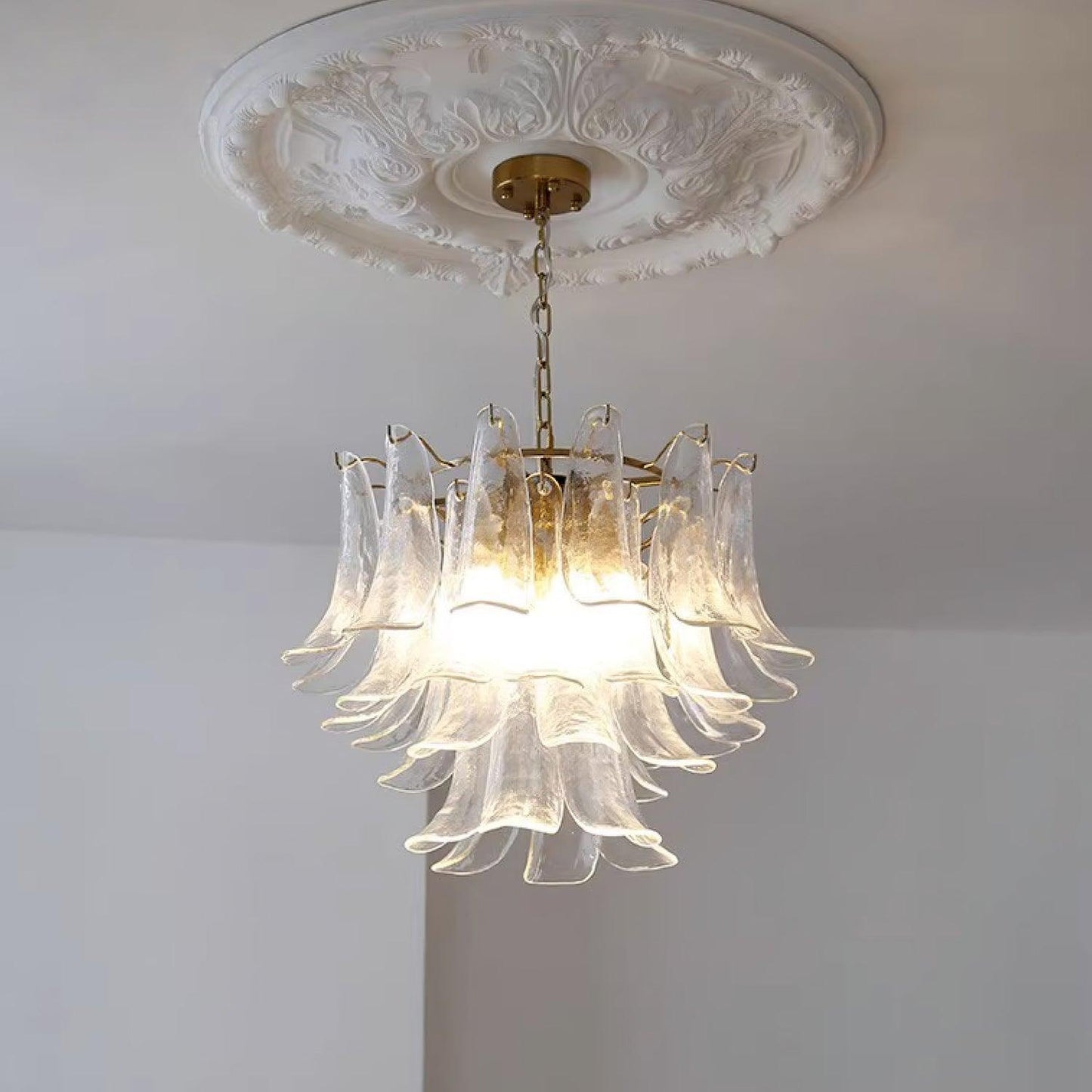 Glass Leaf Cascade Chandelier - YIOSI