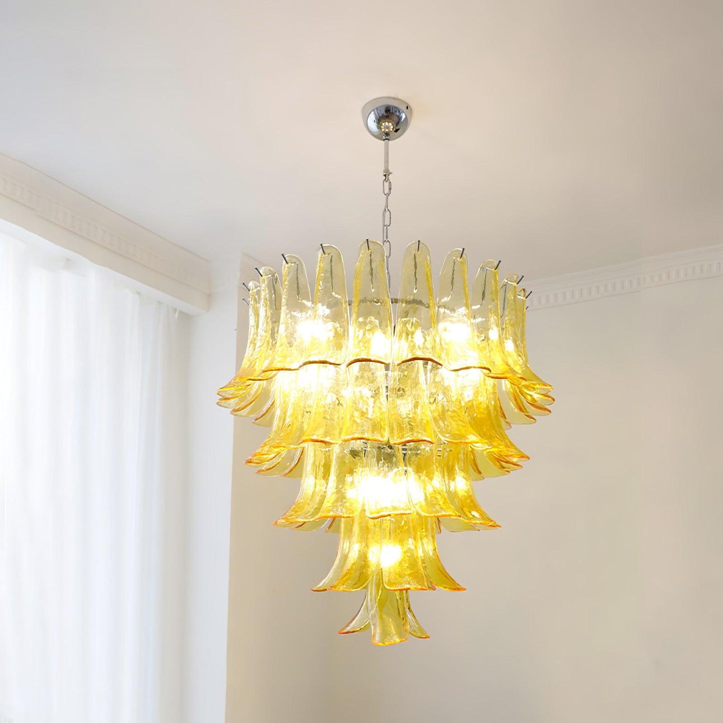 Glass Leaf Cascade Chandelier - YIOSI