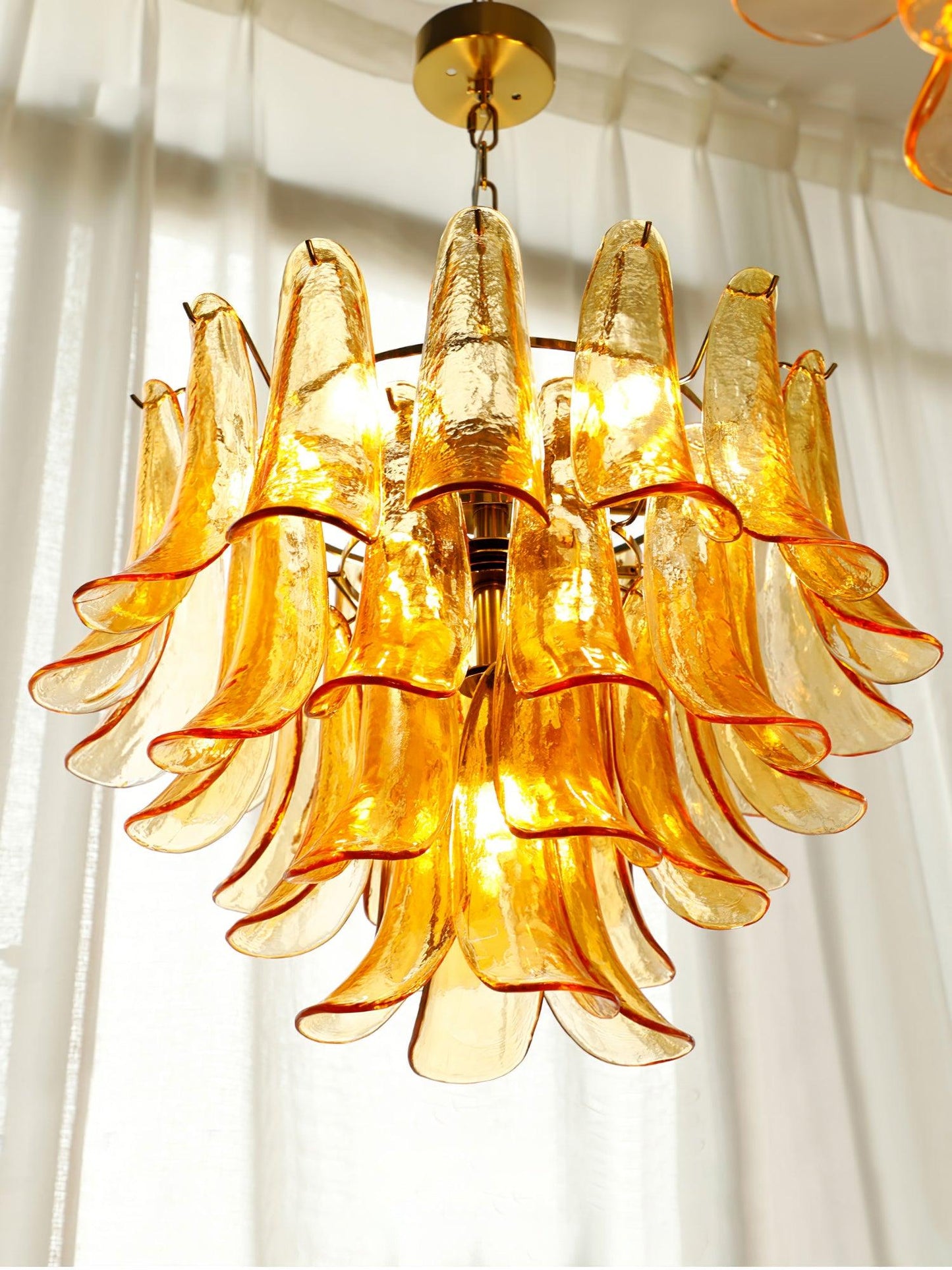 Glass Leaf Cascade Chandelier - YIOSI