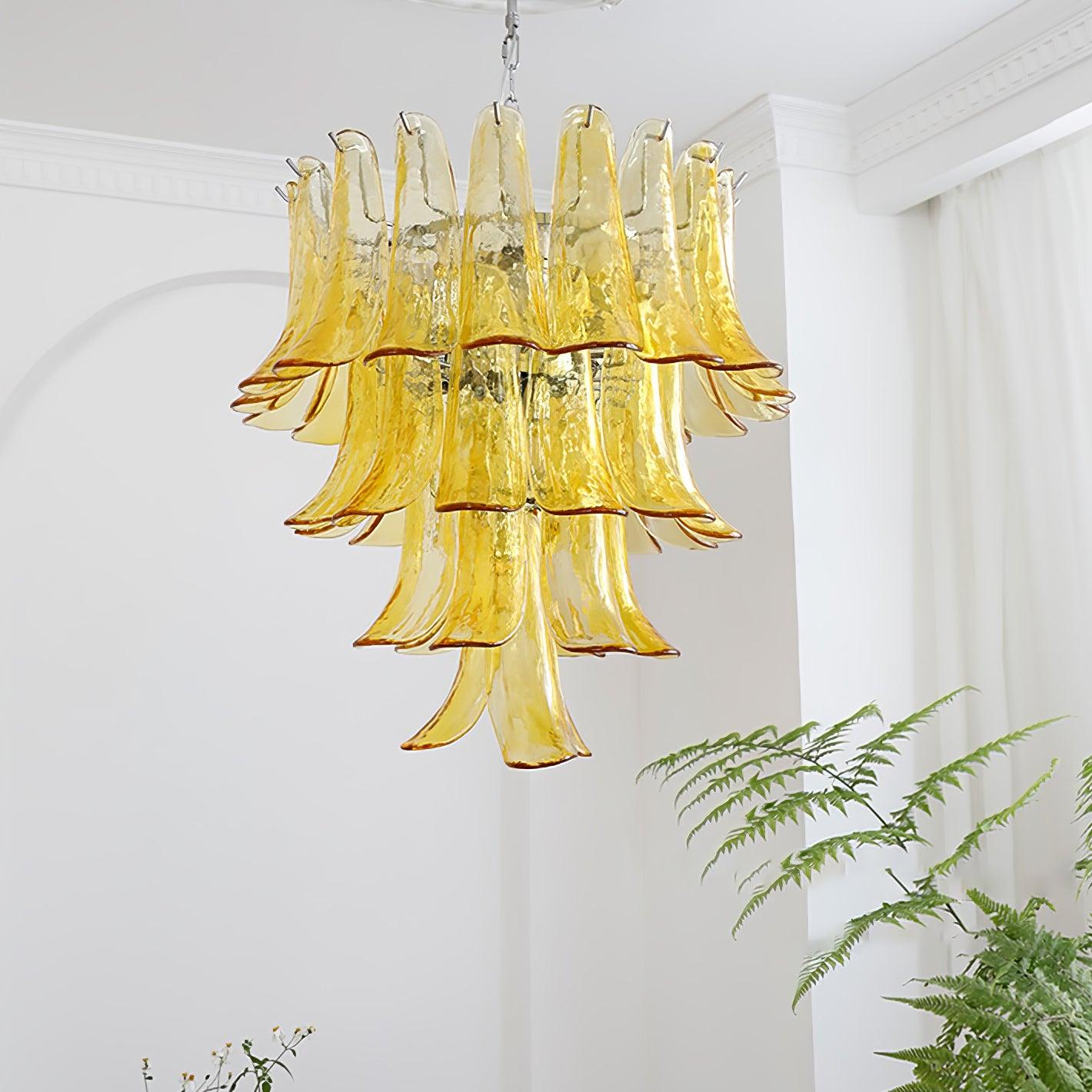 Glass Leaf Cascade Chandelier - YIOSI