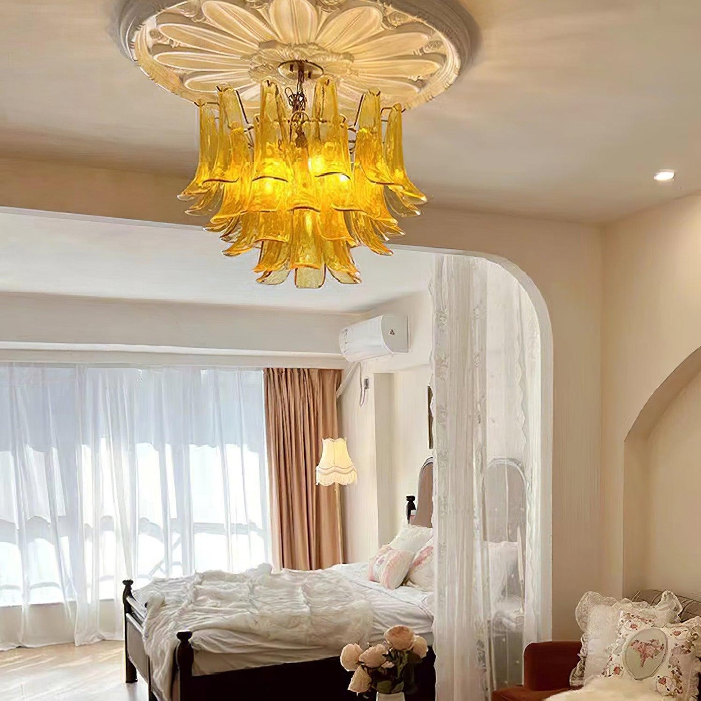 Glass Leaf Cascade Chandelier - YIOSI