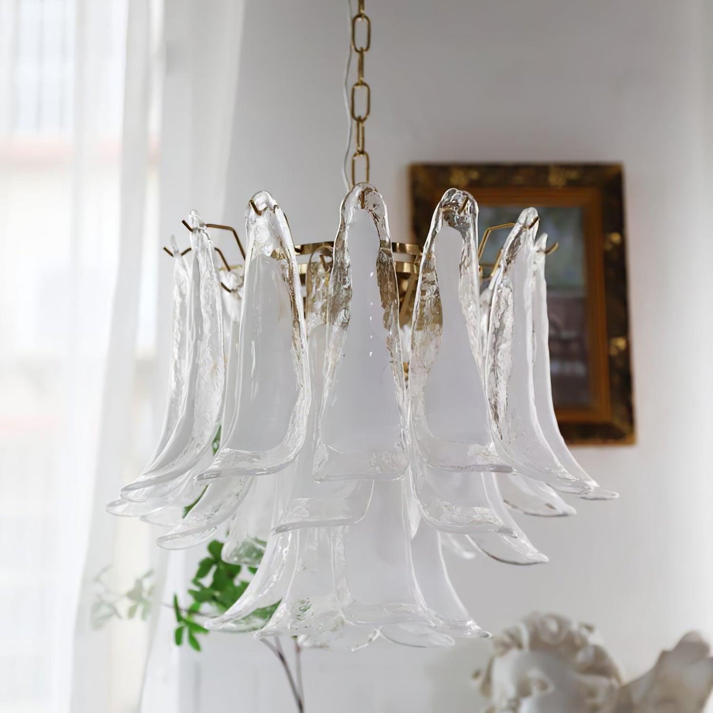 Glass Leaf Cascade Chandelier - YIOSI