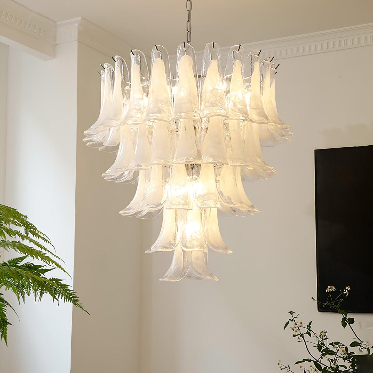 Glass Leaf Cascade Chandelier - YIOSI