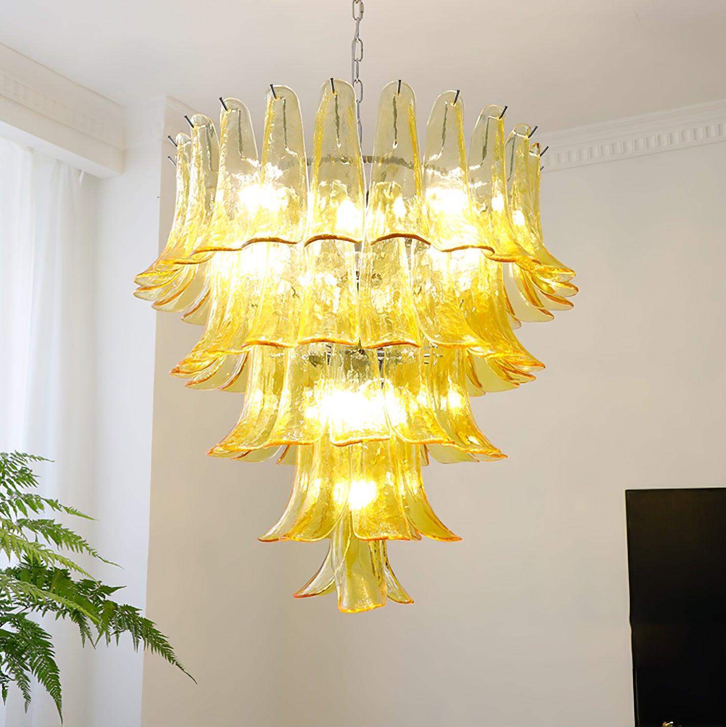 Glass Leaf Cascade Chandelier - YIOSI
