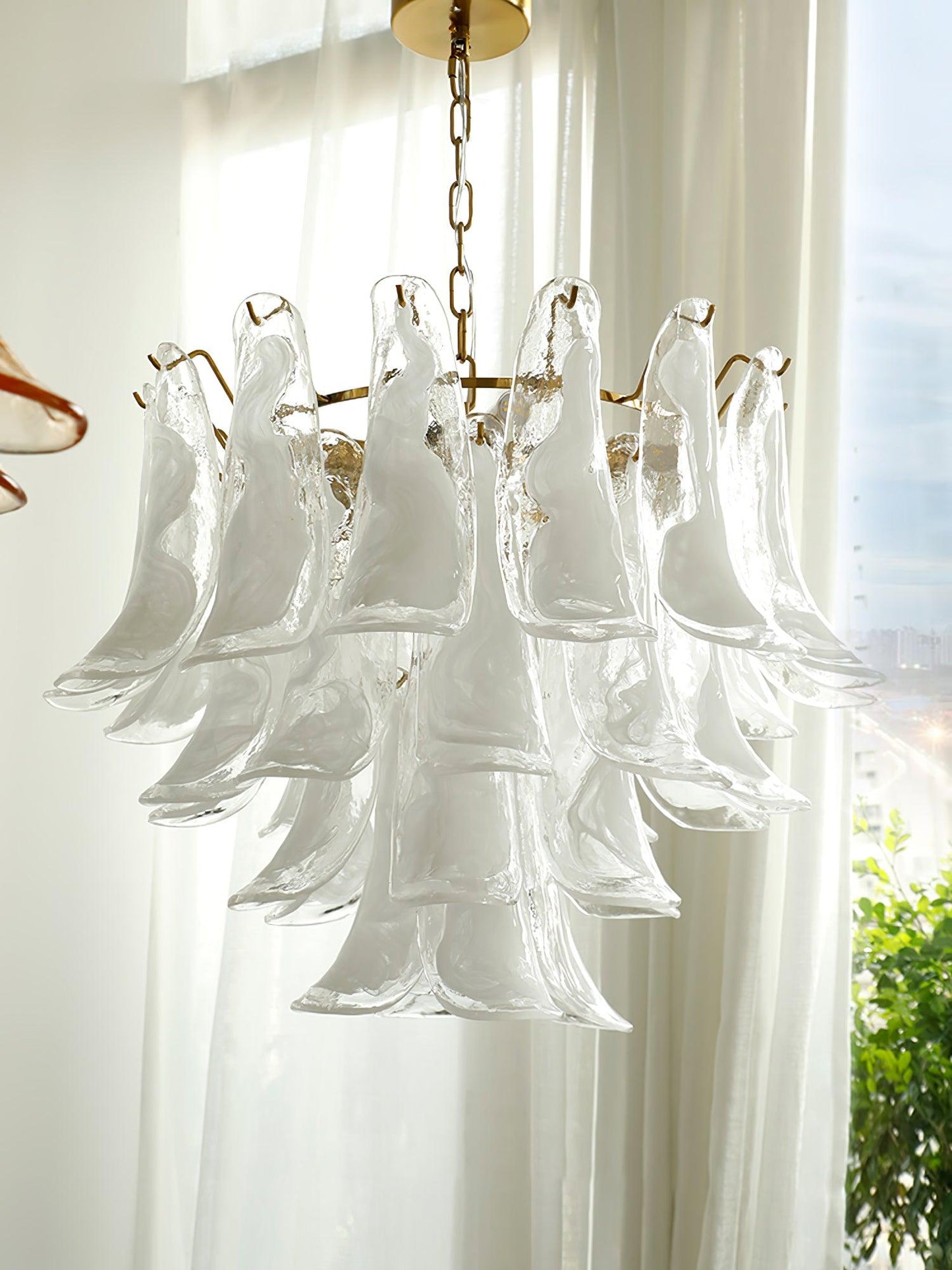 Glass Leaf Cascade Chandelier - YIOSI