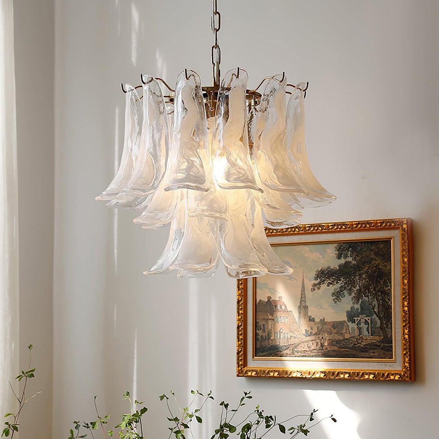 Glass Leaf Cascade Chandelier - YIOSI