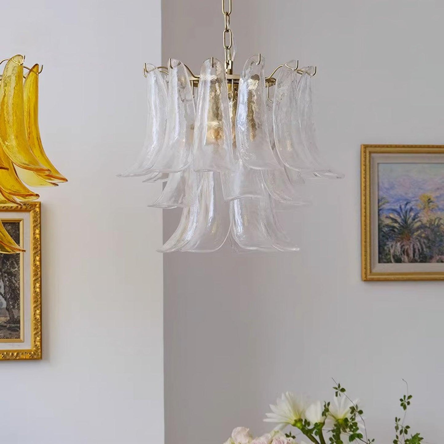 Glass Leaf Cascade Chandelier - YIOSI