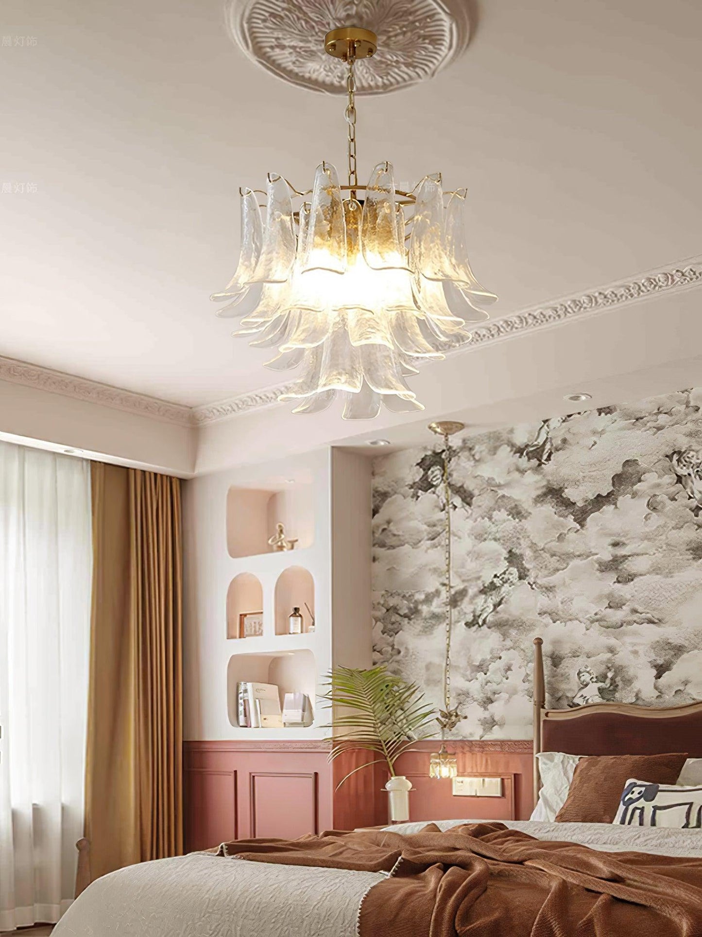 Glass Leaf Cascade Chandelier - YIOSI