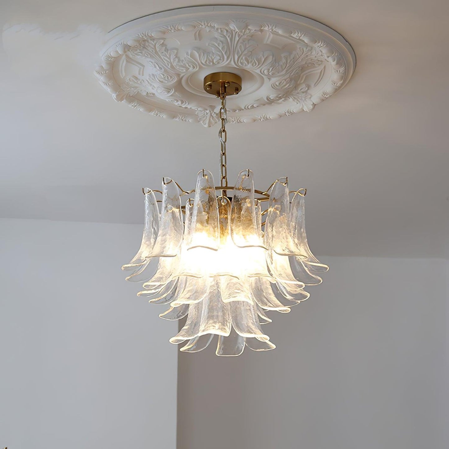 Glass Leaf Cascade Chandelier - YIOSI