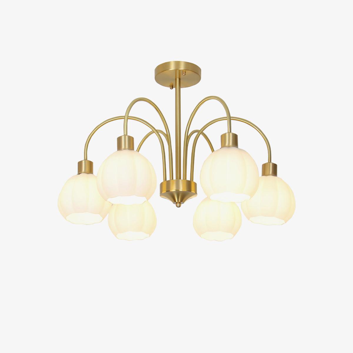 Glass Pumpkin Gold Chandelier - YIOSI