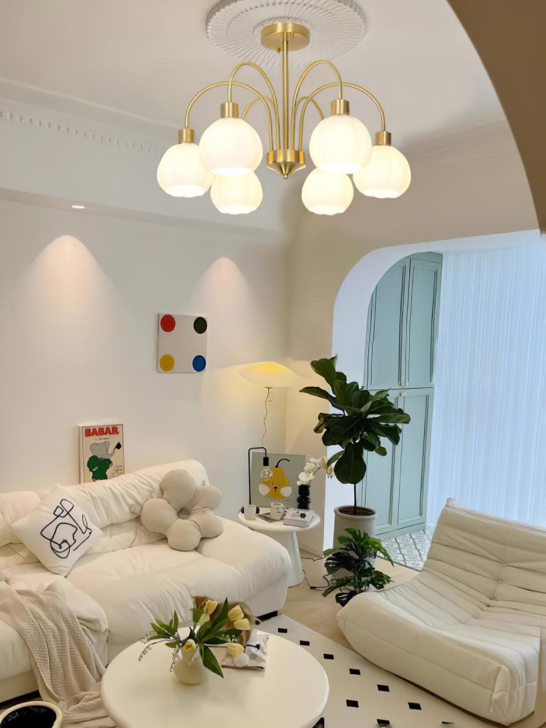 Glass Pumpkin Gold Chandelier - YIOSI