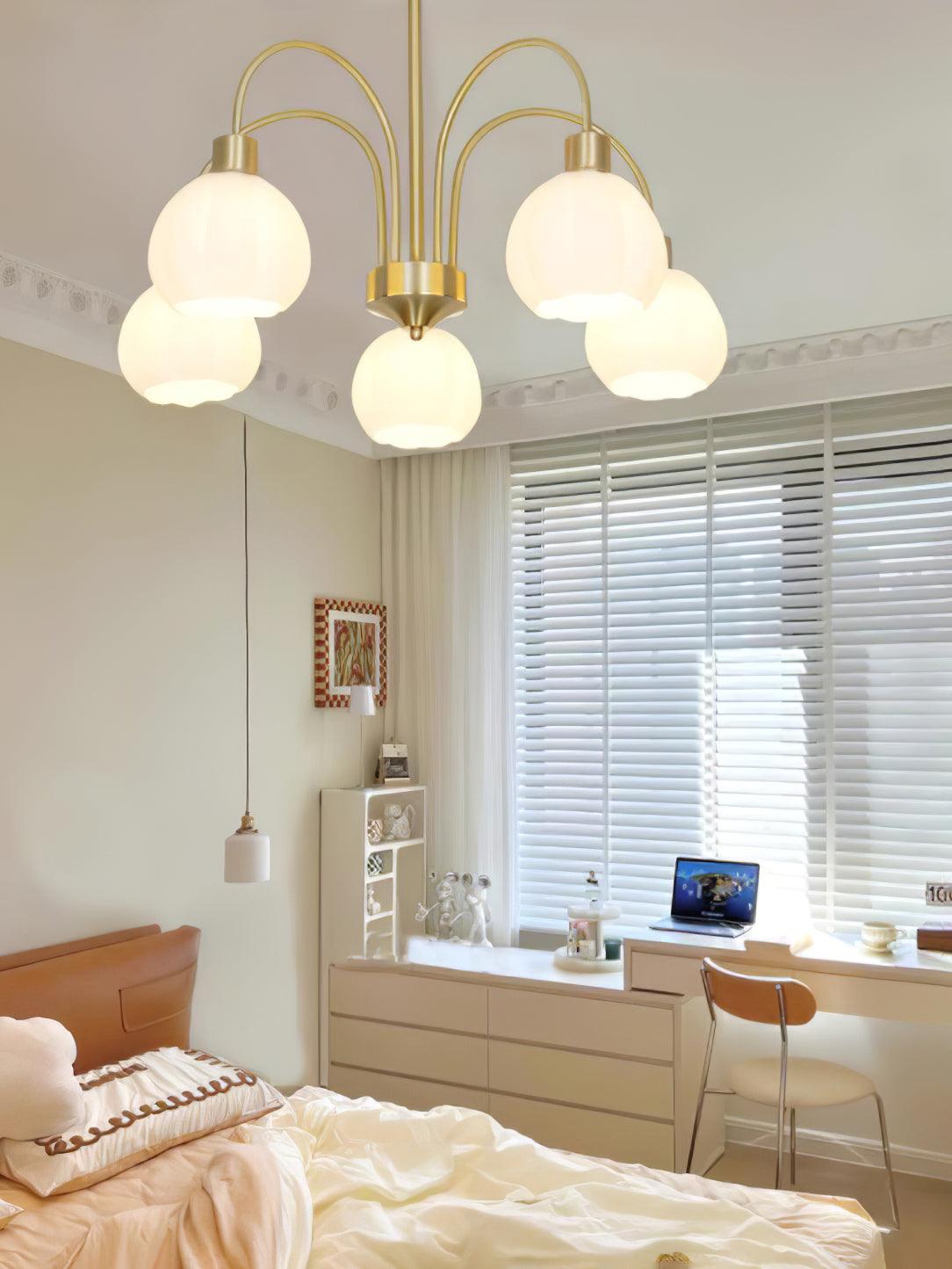 Glass Pumpkin Gold Chandelier - YIOSI
