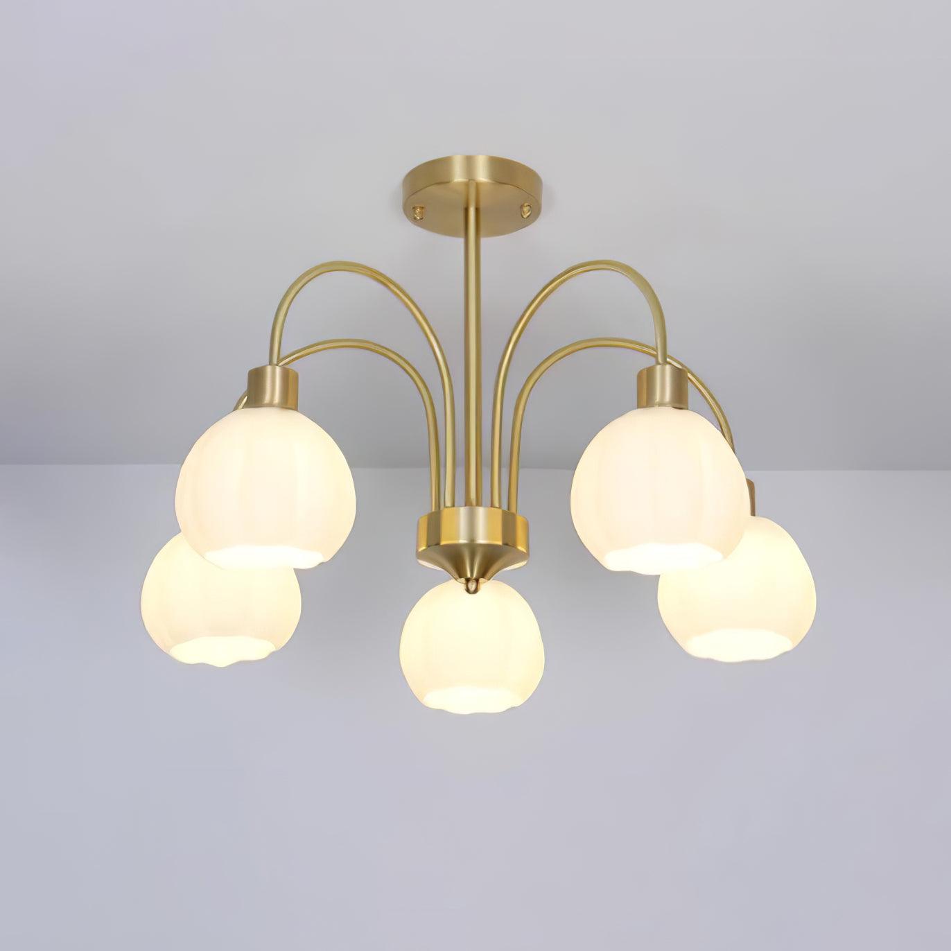 Glass Pumpkin Gold Chandelier - YIOSI