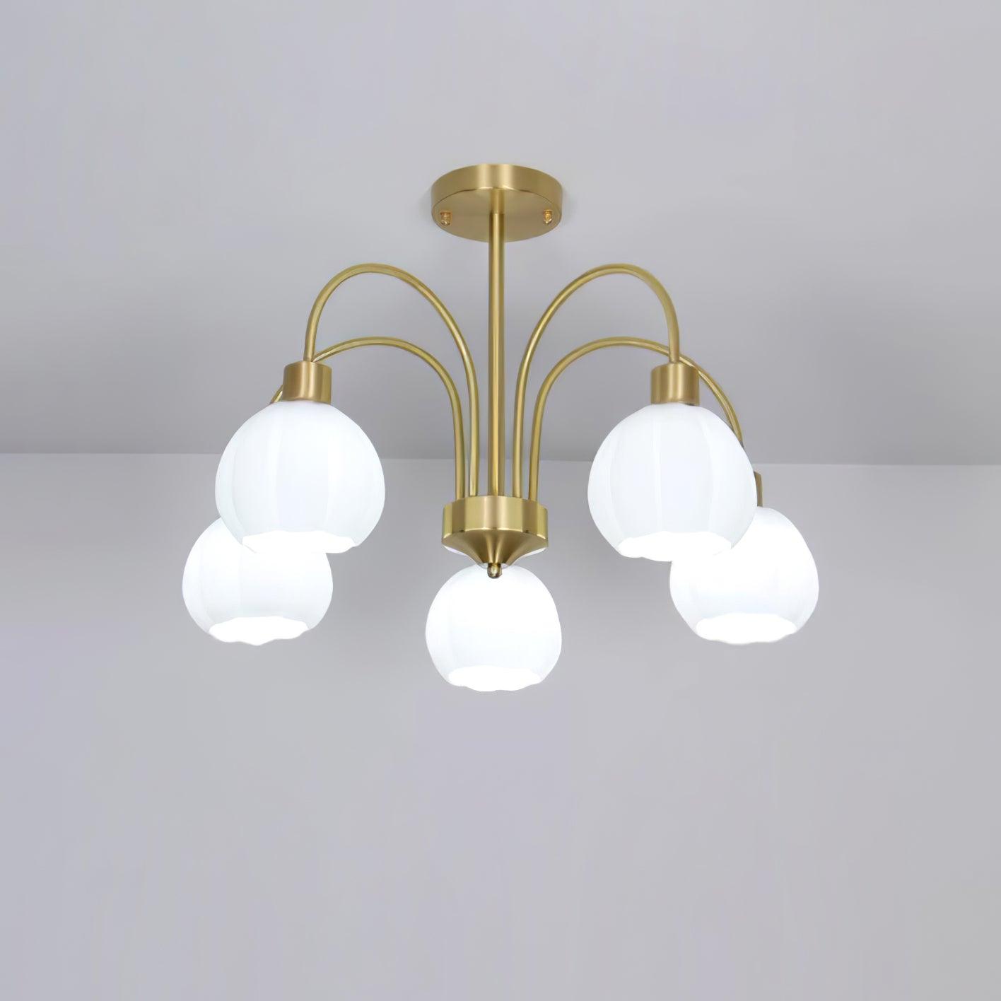 Glass Pumpkin Gold Chandelier - YIOSI