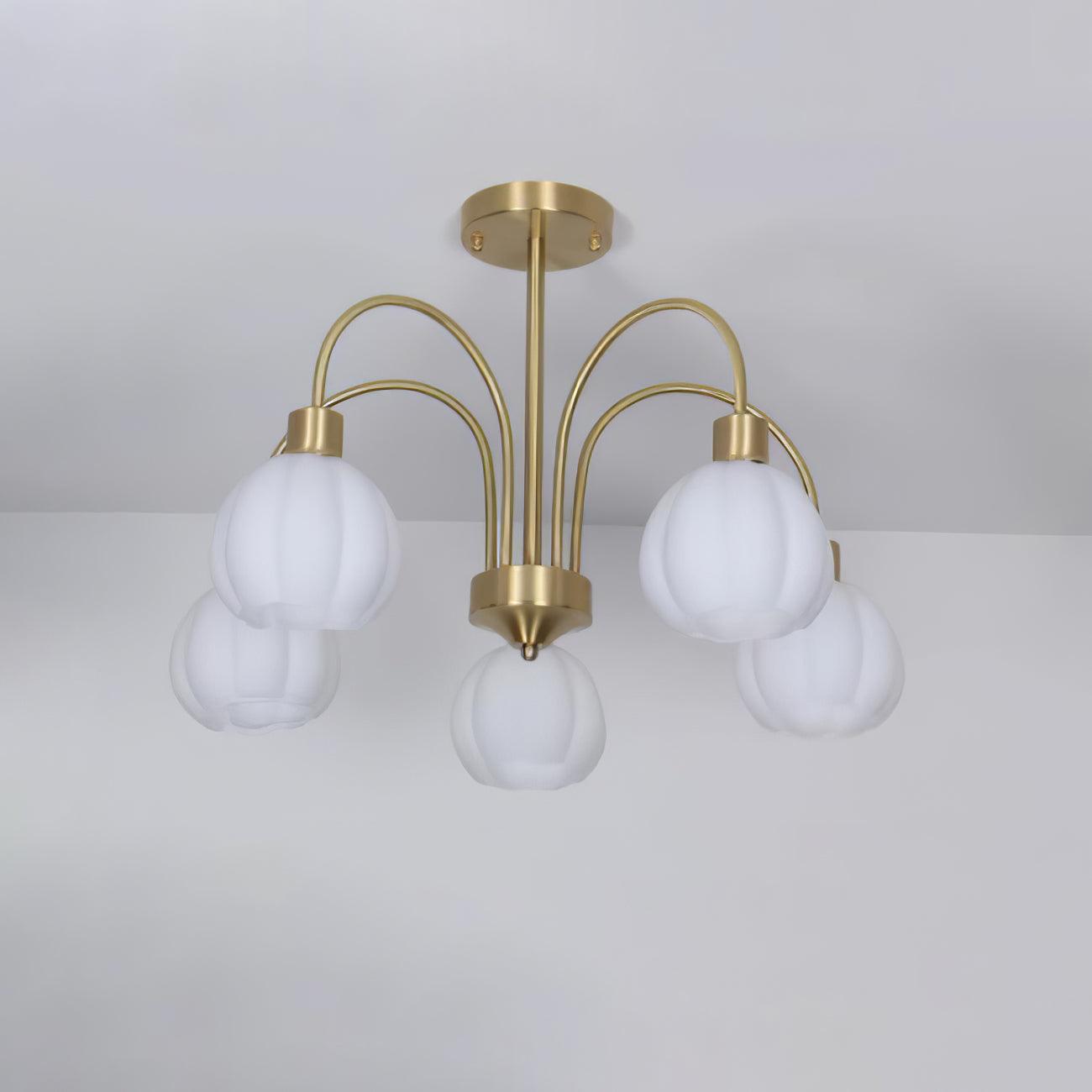 Glass Pumpkin Gold Chandelier - YIOSI