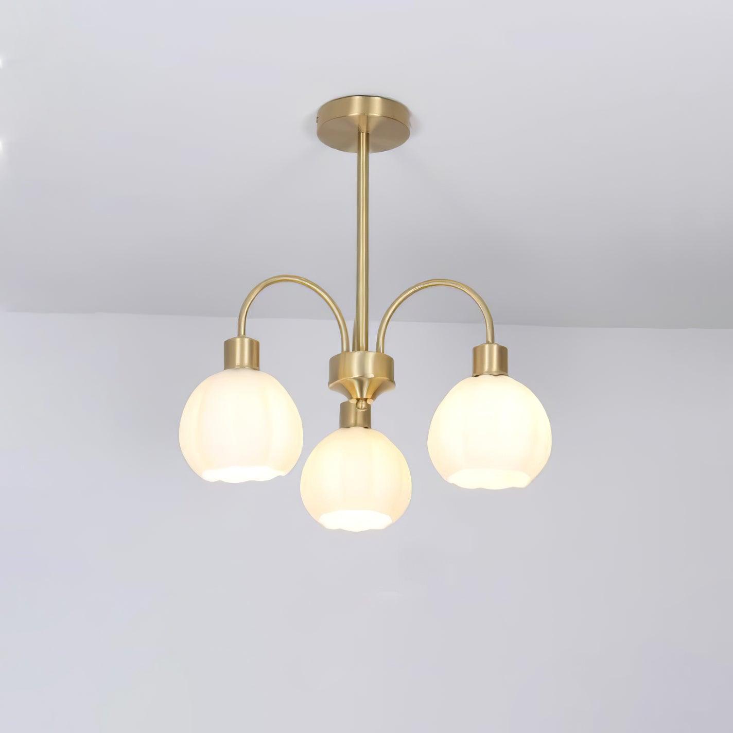 Glass Pumpkin Gold Chandelier - YIOSI