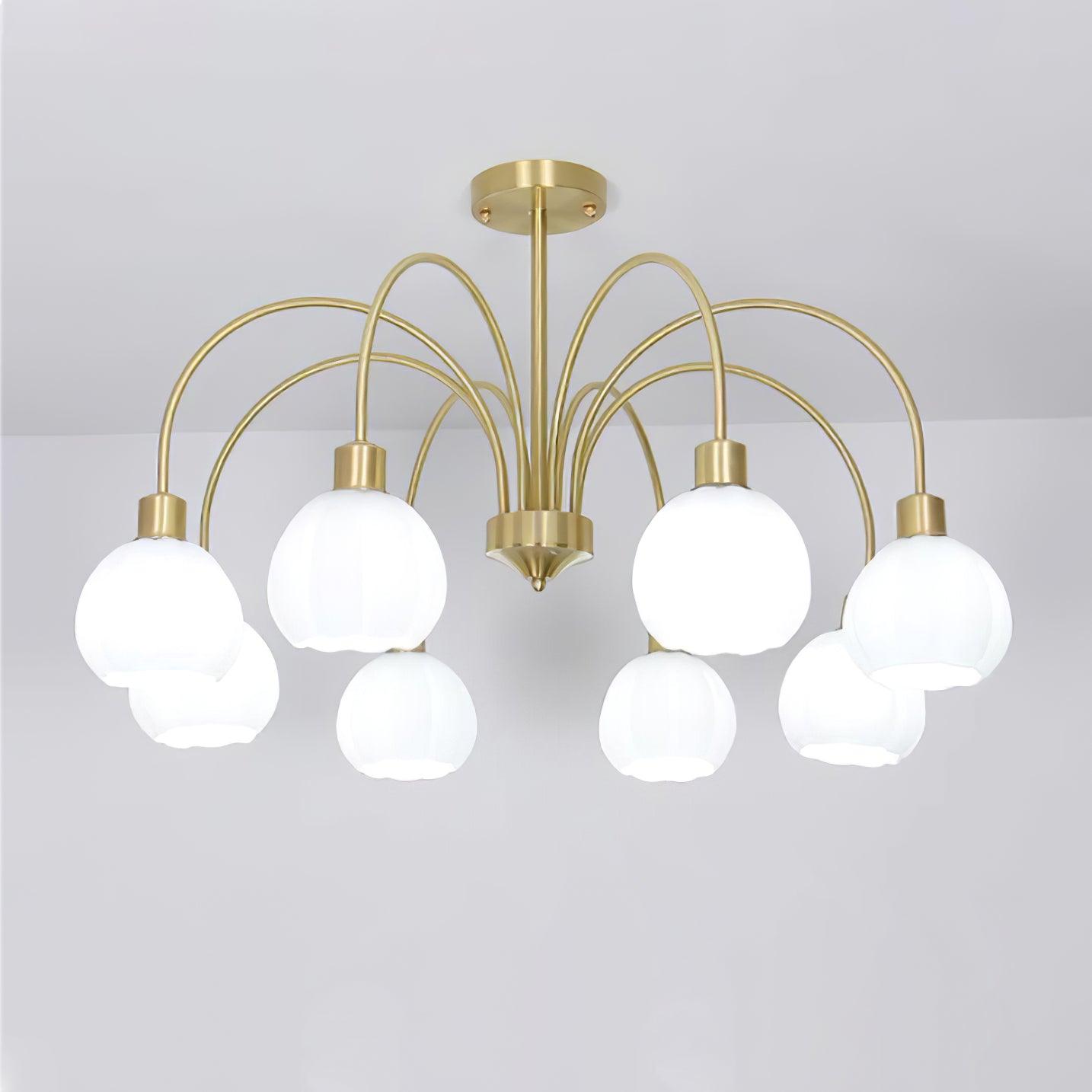 Glass Pumpkin Gold Chandelier - YIOSI
