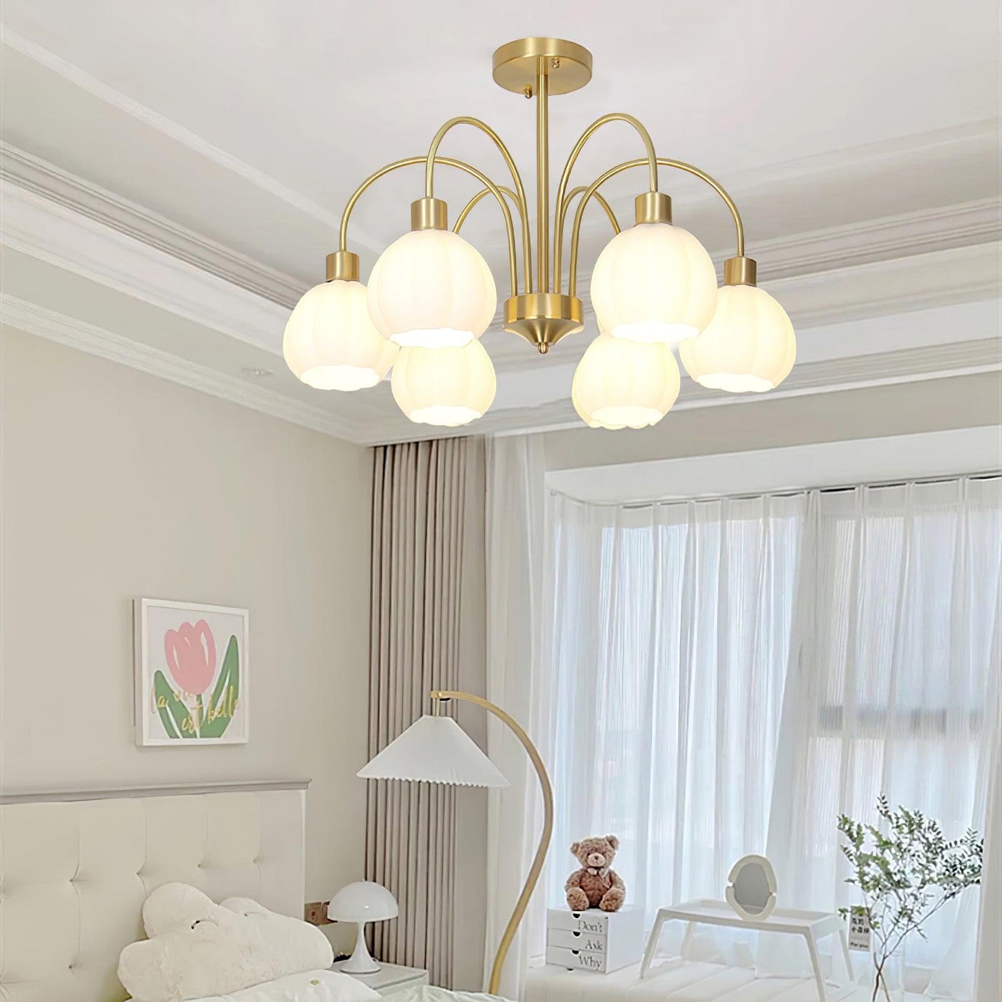 Glass Pumpkin Gold Chandelier - YIOSI