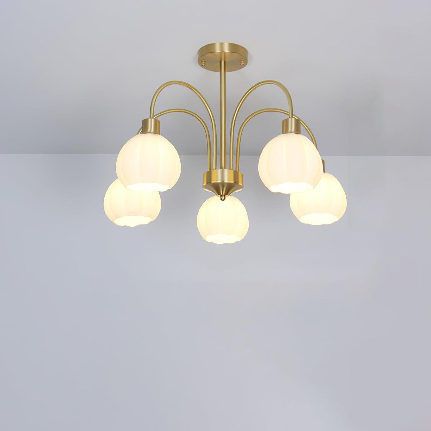 Glass Pumpkin Gold Chandelier - YIOSI