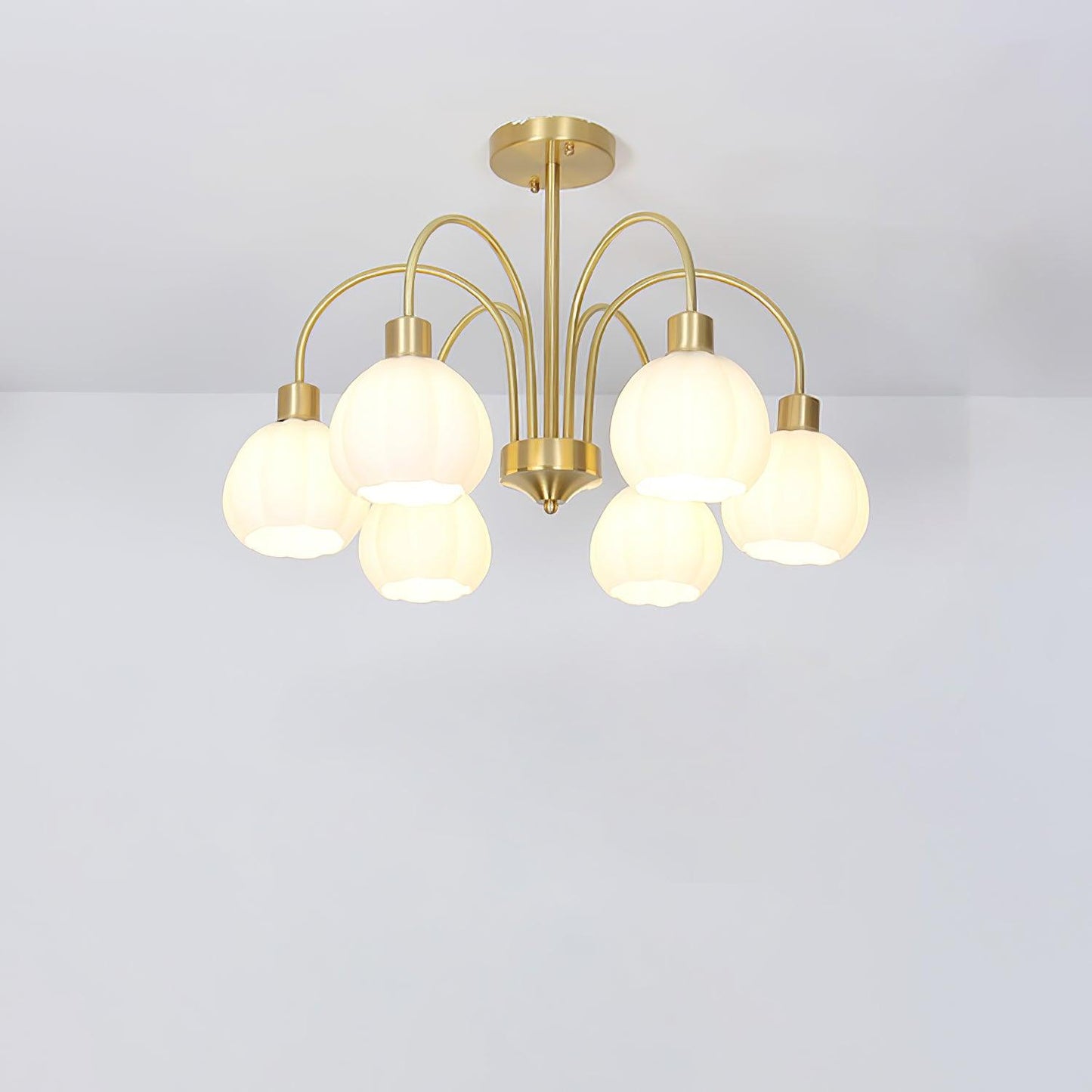 Glass Pumpkin Gold Chandelier - YIOSI