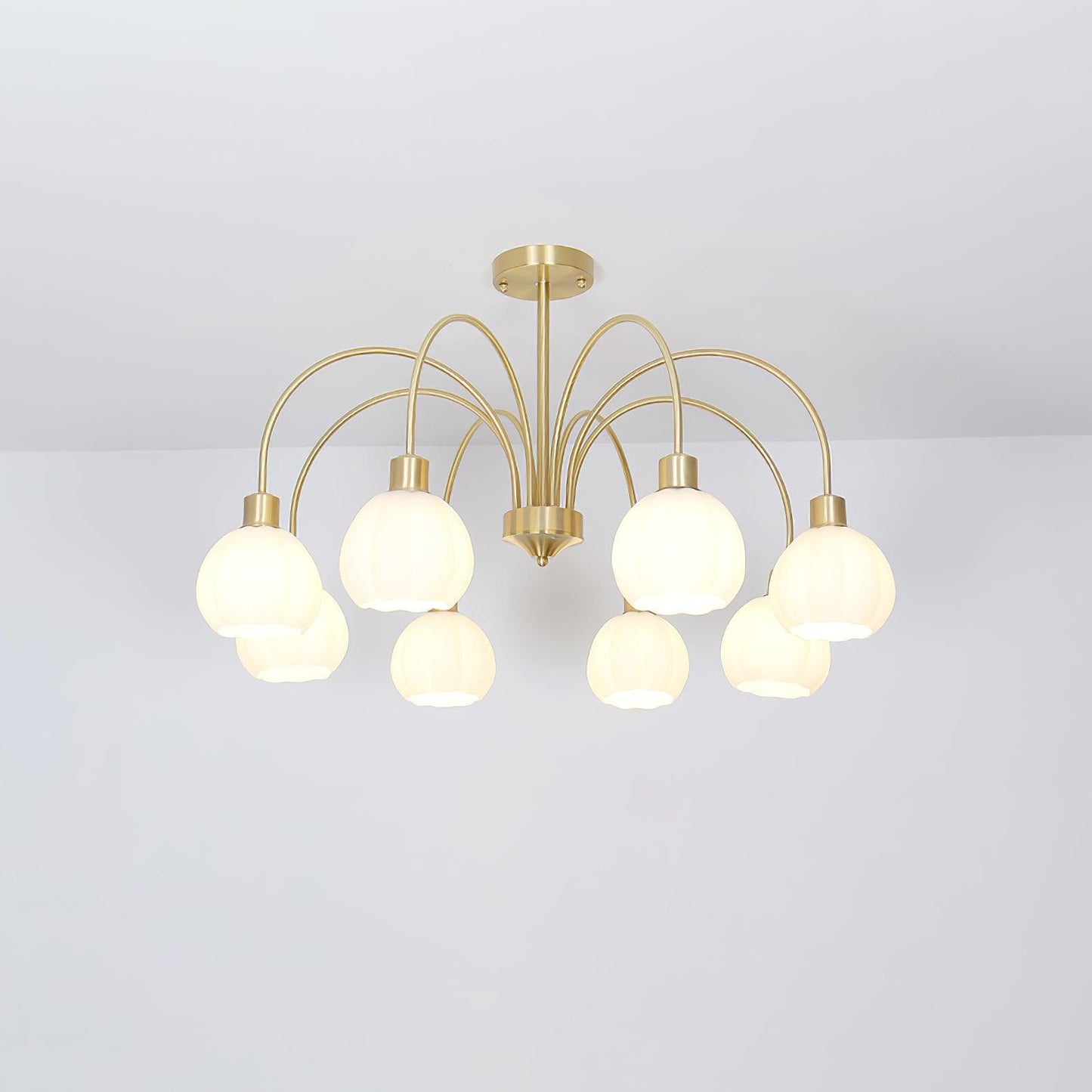 Glass Pumpkin Gold Chandelier - YIOSI