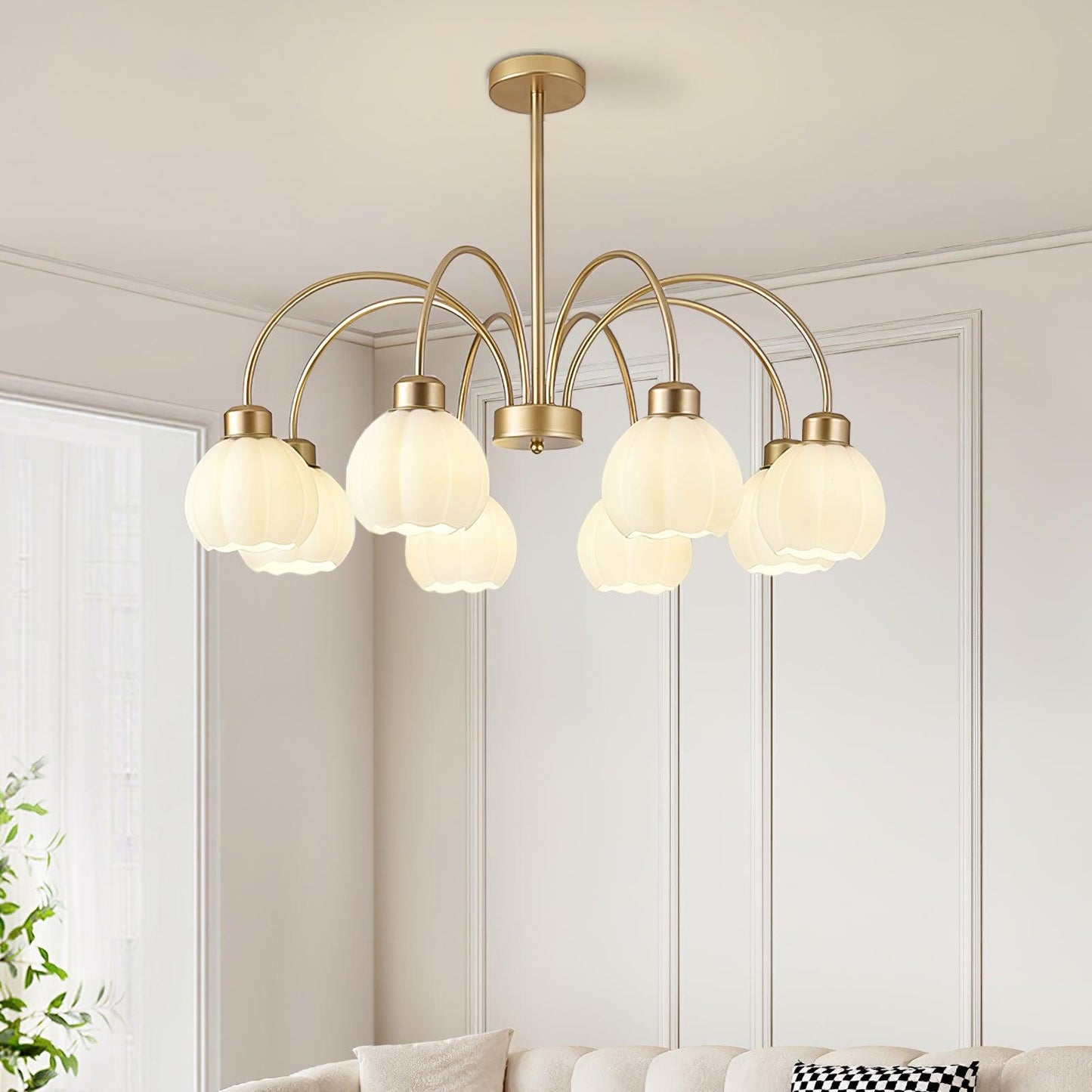 Glass Pumpkin Gold Chandelier - YIOSI