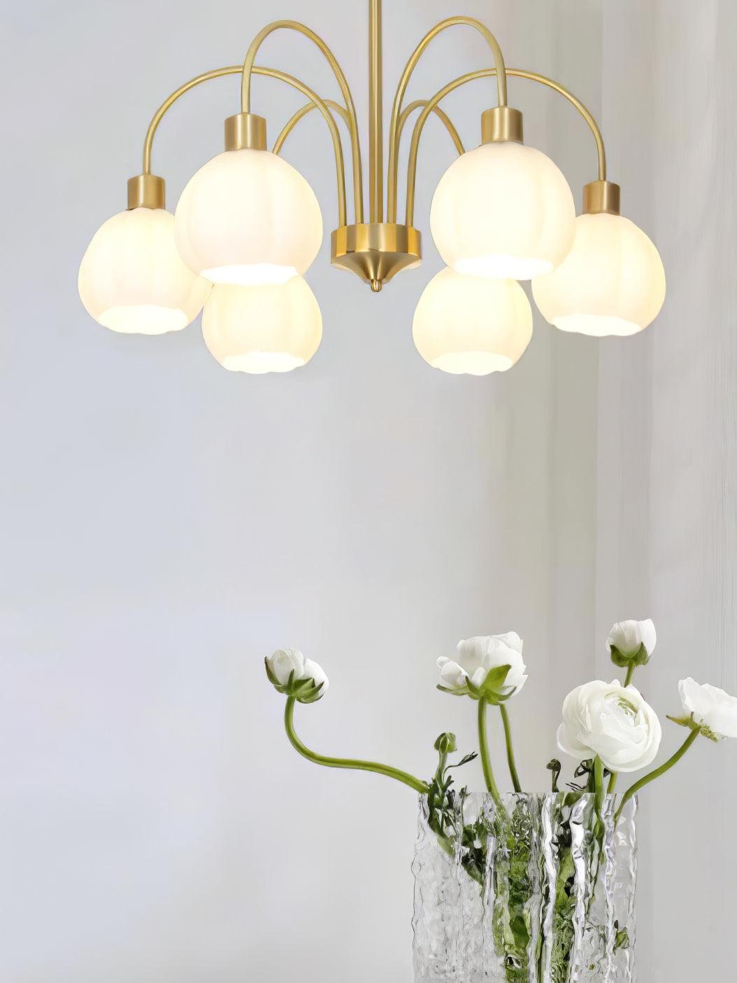 Glass Pumpkin Gold Chandelier - YIOSI