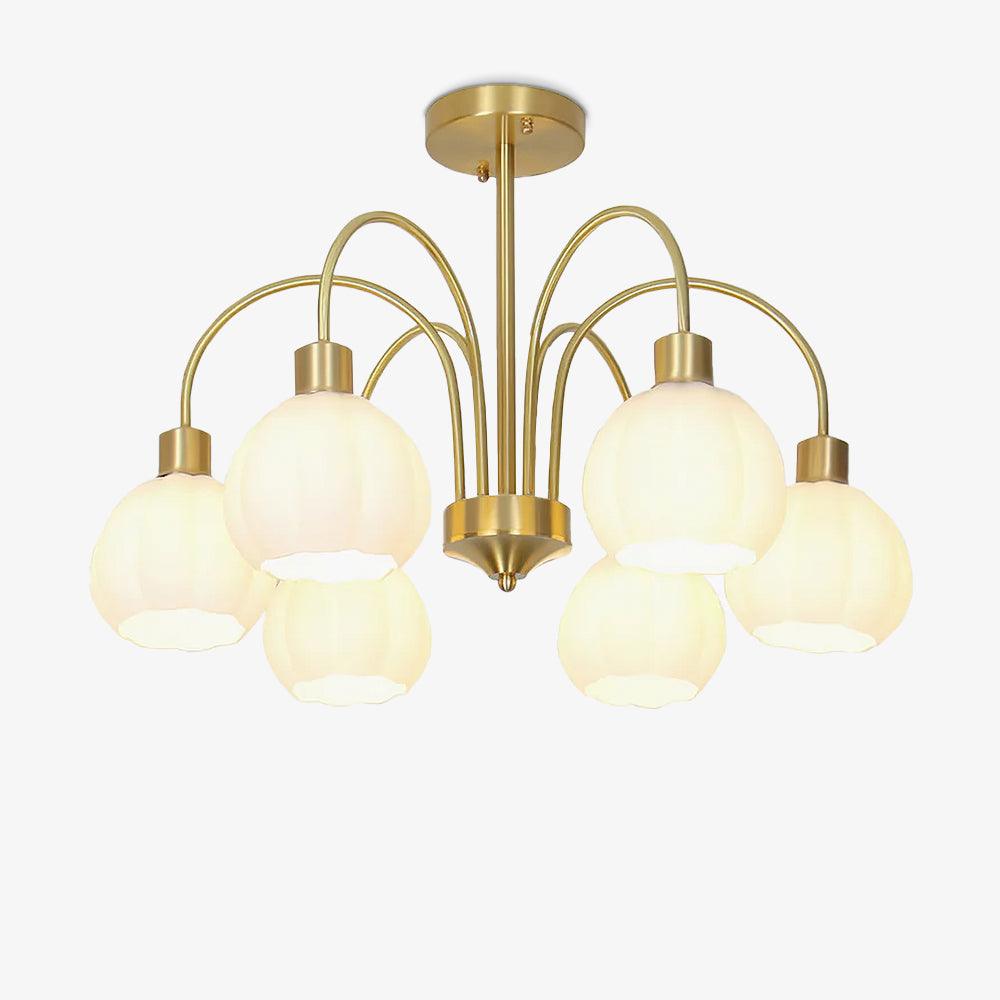 Glass Pumpkin Gold Chandelier - YIOSI